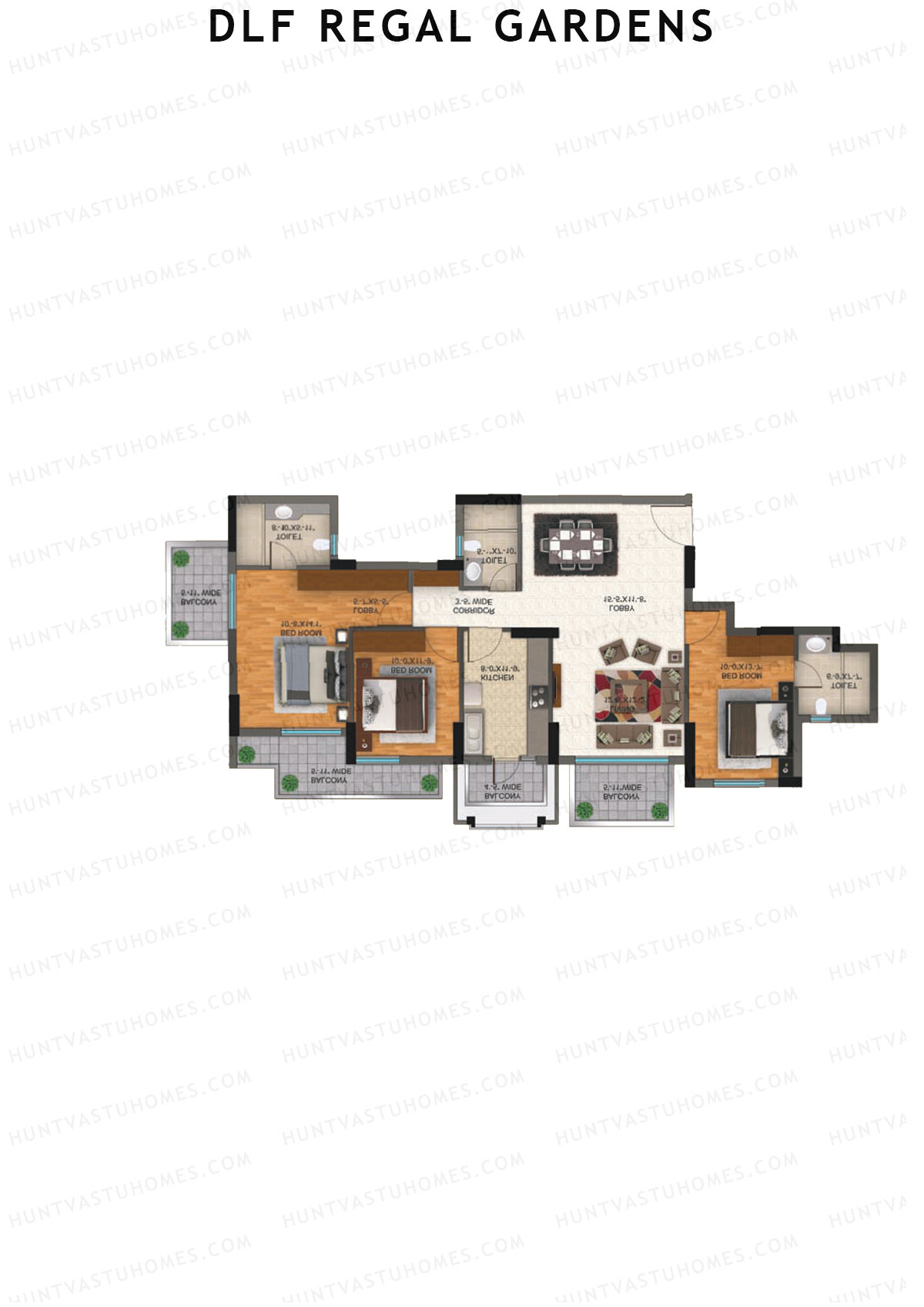 DLF Regal Gardens Block E Unit 1 Floor Plan