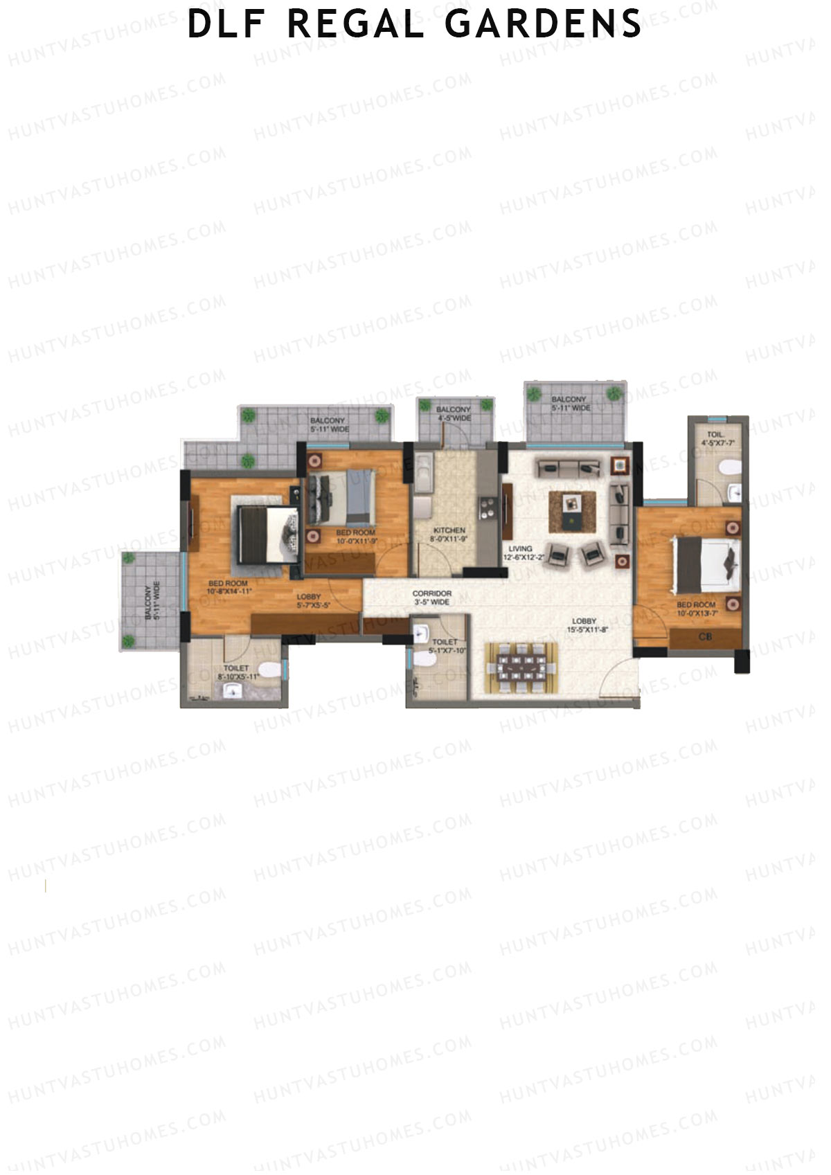 DLF Regal Gardens Block E Unit 2 Floor Plan