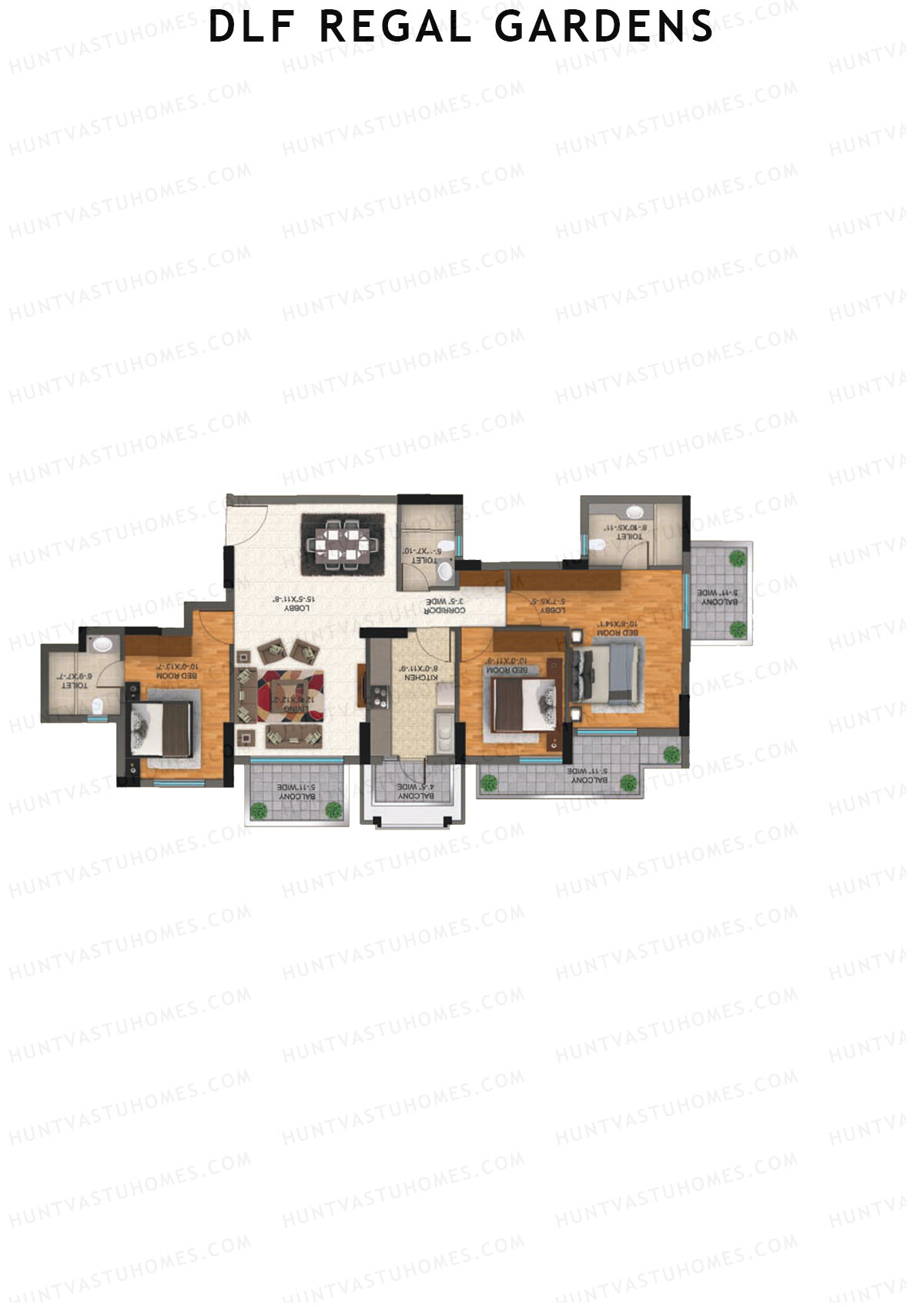 DLF Regal Gardens Block E Unit 4 Floor Plan