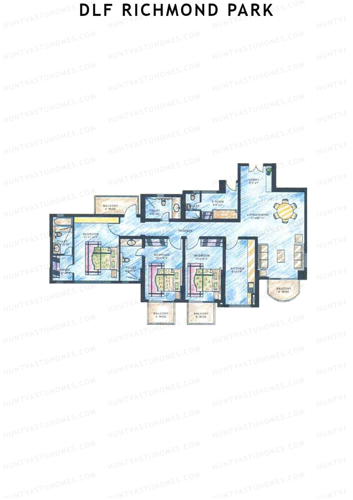 DLF Richmond Park Block E Unit 5 Floor Plan
