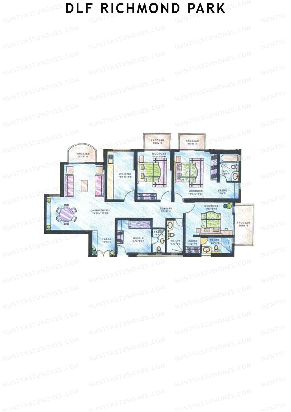 DLF Richmond Park Block E Unit 7 Floor Plan
