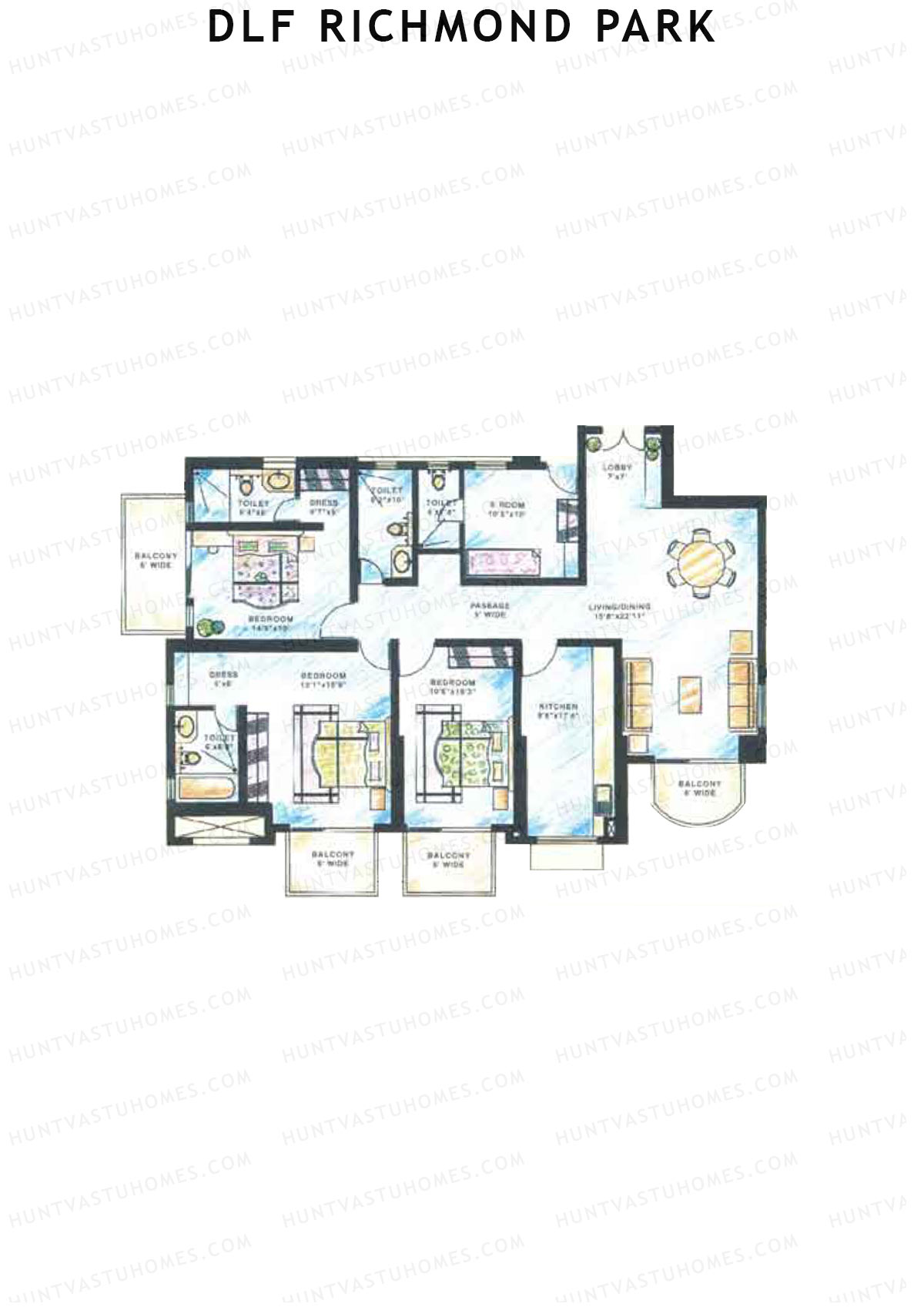 DLF Richmond Park Block F Unit 1 Floor Plan