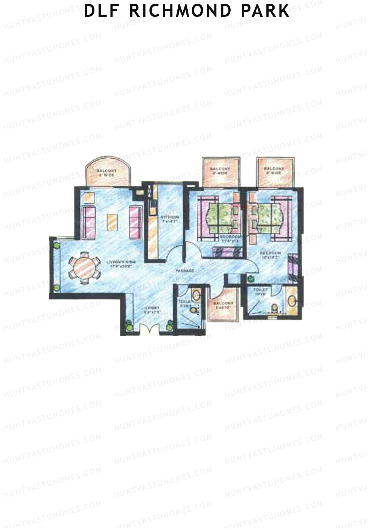 DLF Richmond Park Block F Unit 3 Floor Plan