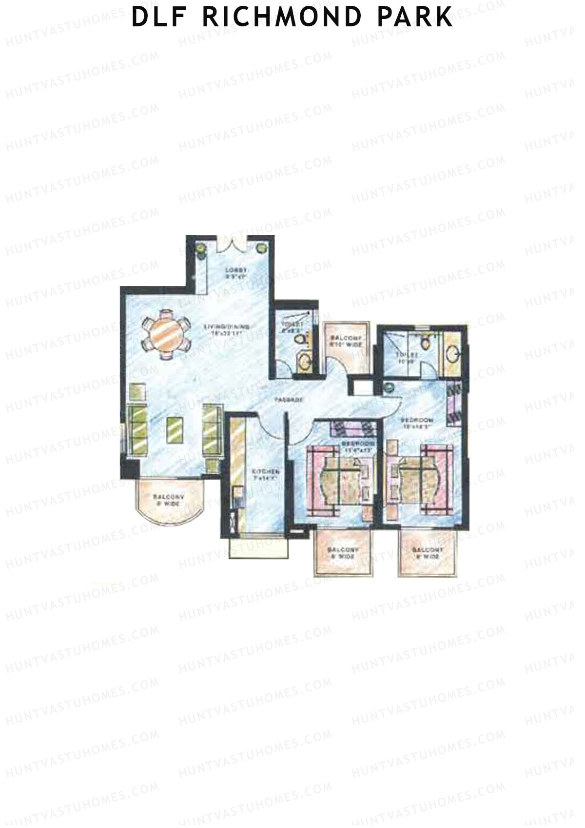 DLF Richmond Park Block F Unit 4 Floor Plan