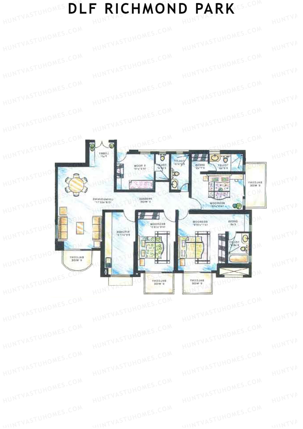DLF Richmond Park Block F Unit 8 Floor Plan