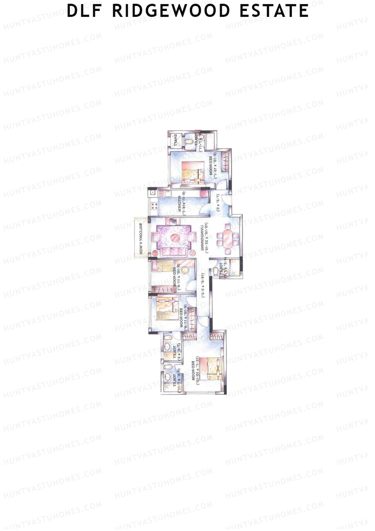 DLF Ridgewood Estate Tower B Unit 1 Floor Plan