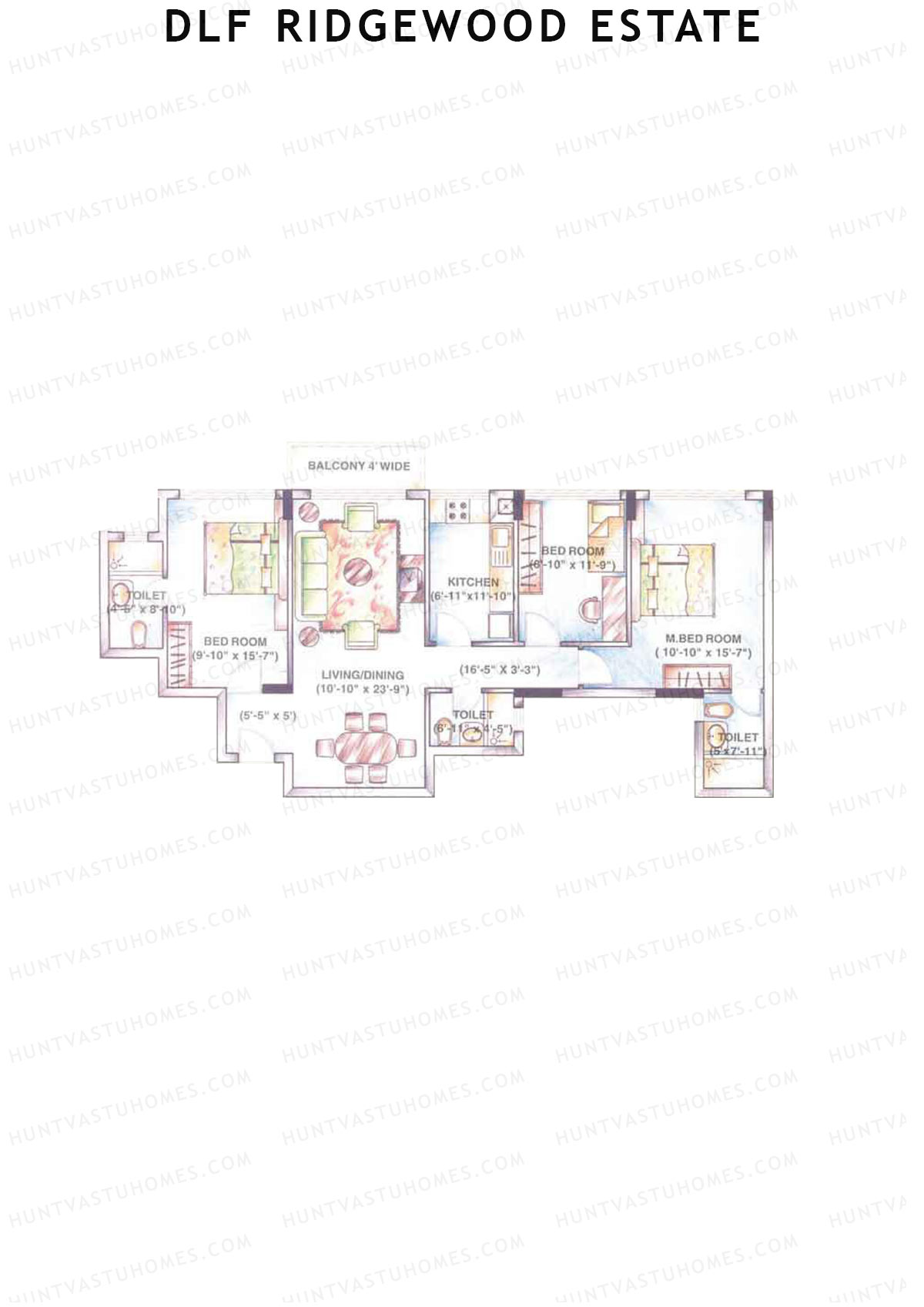 DLF Ridgewood Estate Tower B Unit 6 Floor Plan