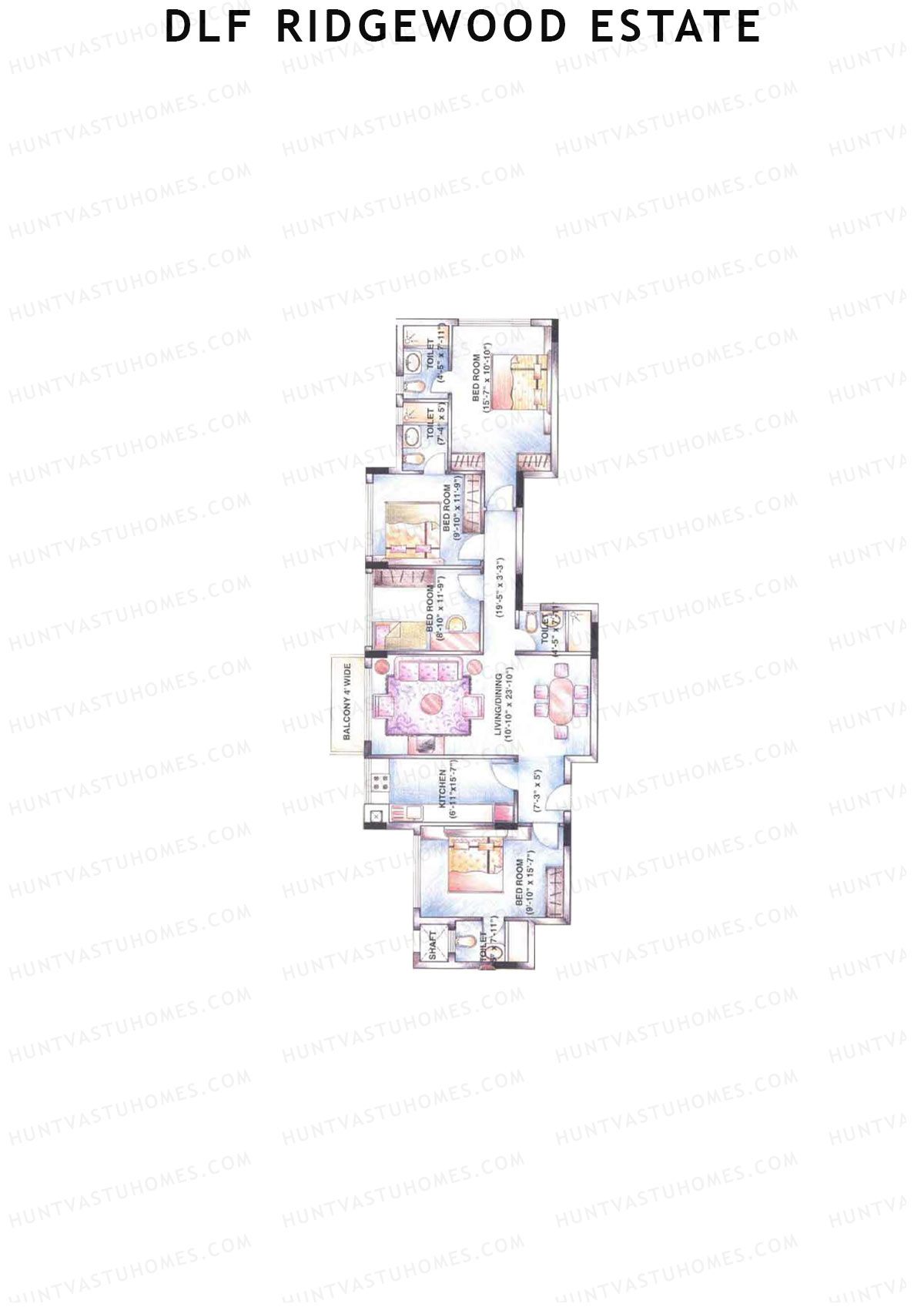 DLF Ridgewood Estate Tower D Unit 10 Floor Plan
