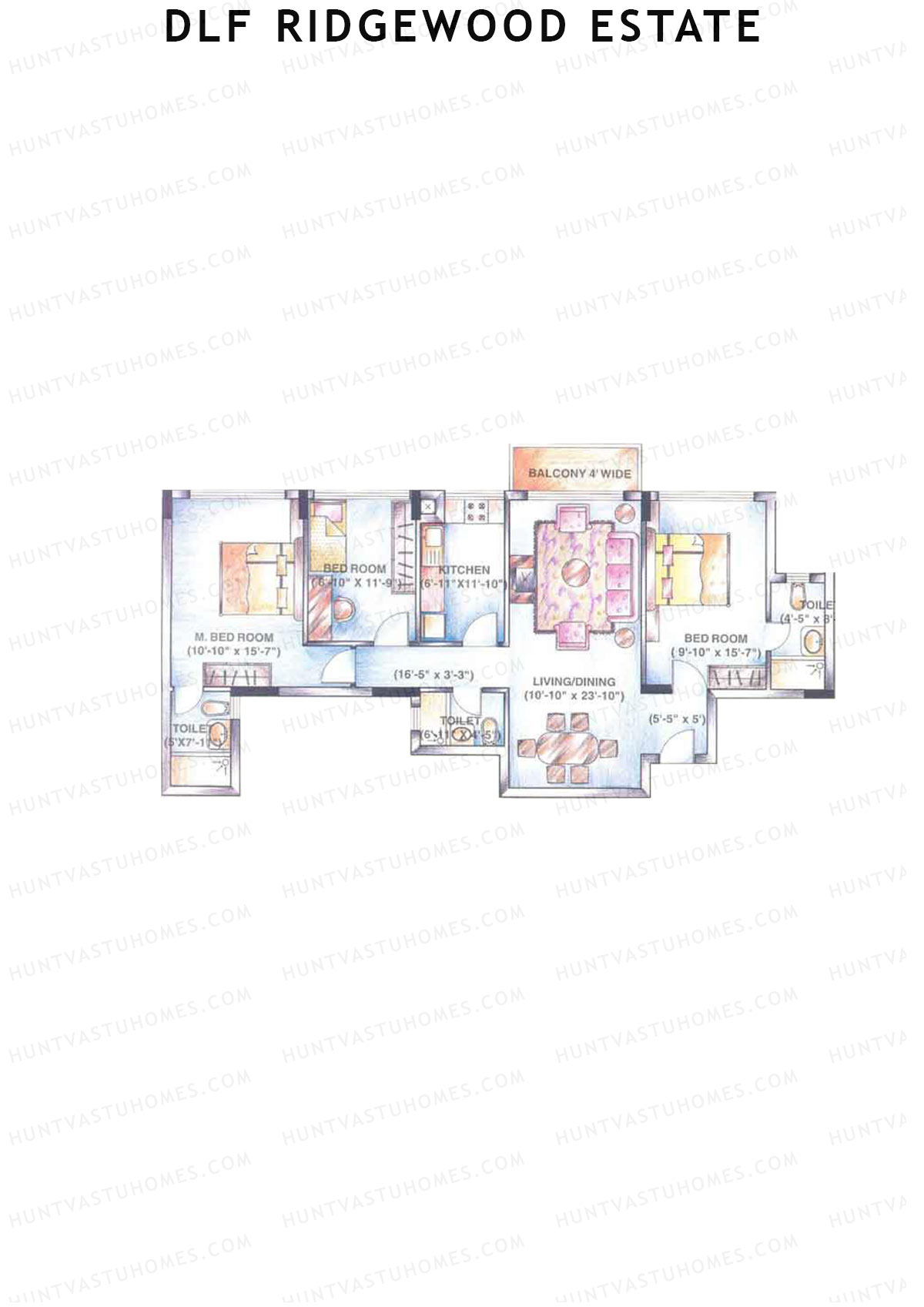 DLF Ridgewood Estate Tower D Unit 11 Floor Plan