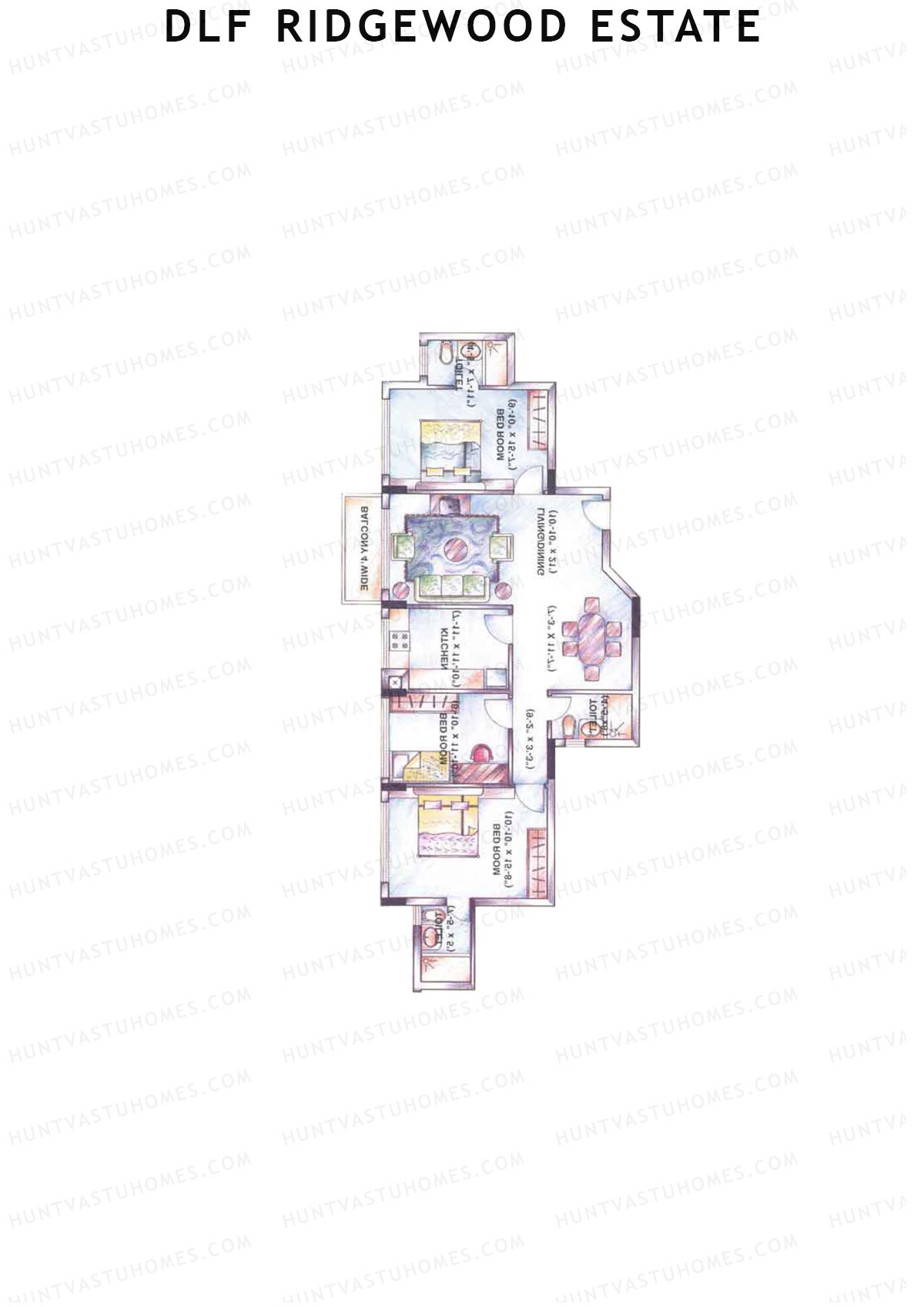 DLF Ridgewood Estate Tower D Unit 3 Floor Plan