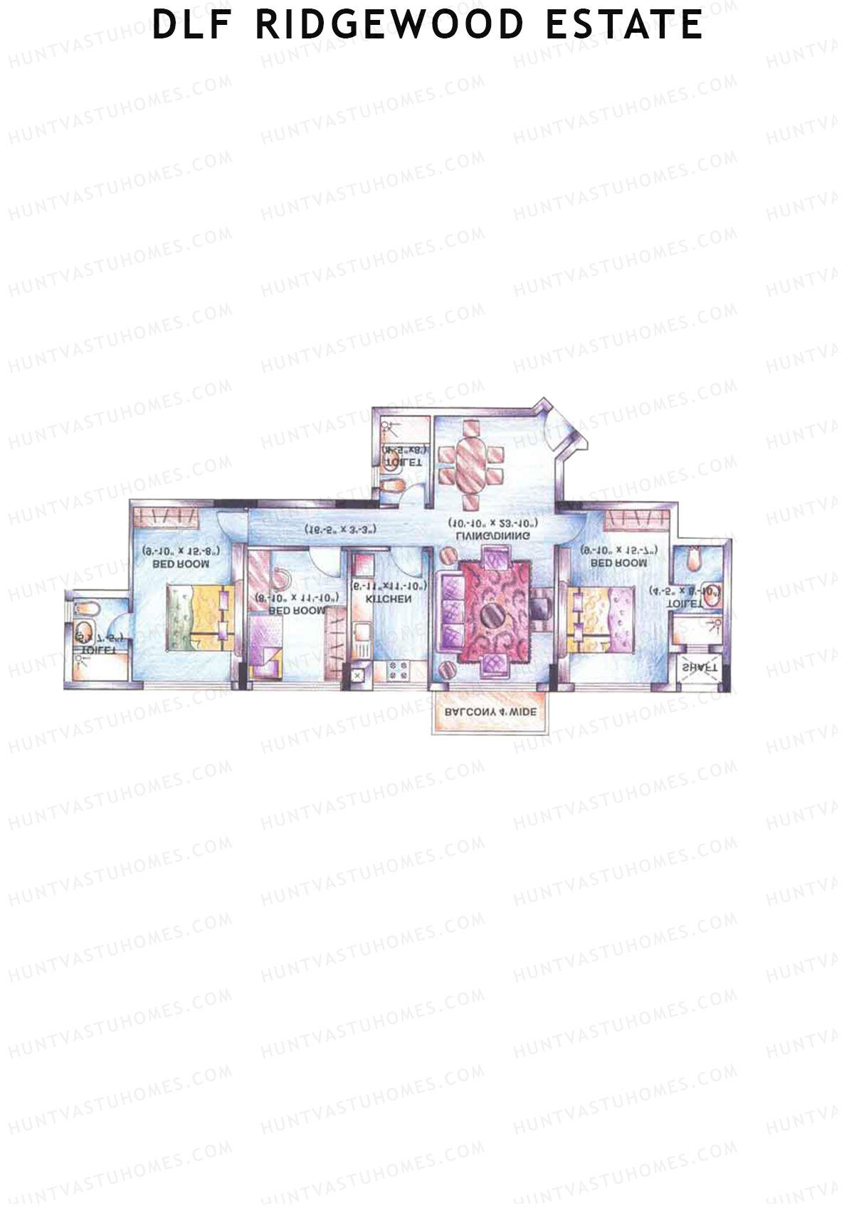 DLF Ridgewood Estate Tower D Unit 4 Floor Plan