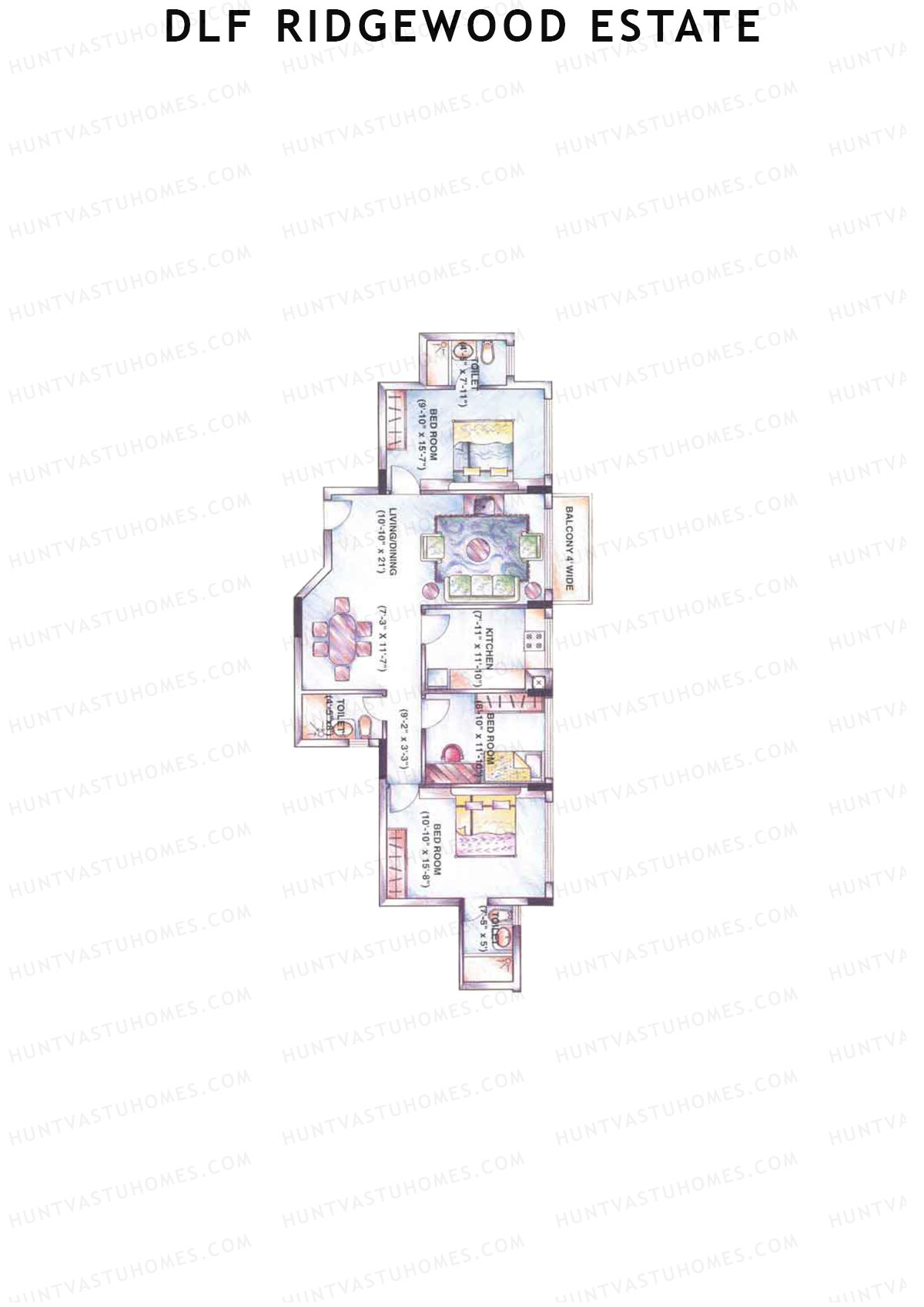 DLF Ridgewood Estate Tower D Unit 8 Floor Plan