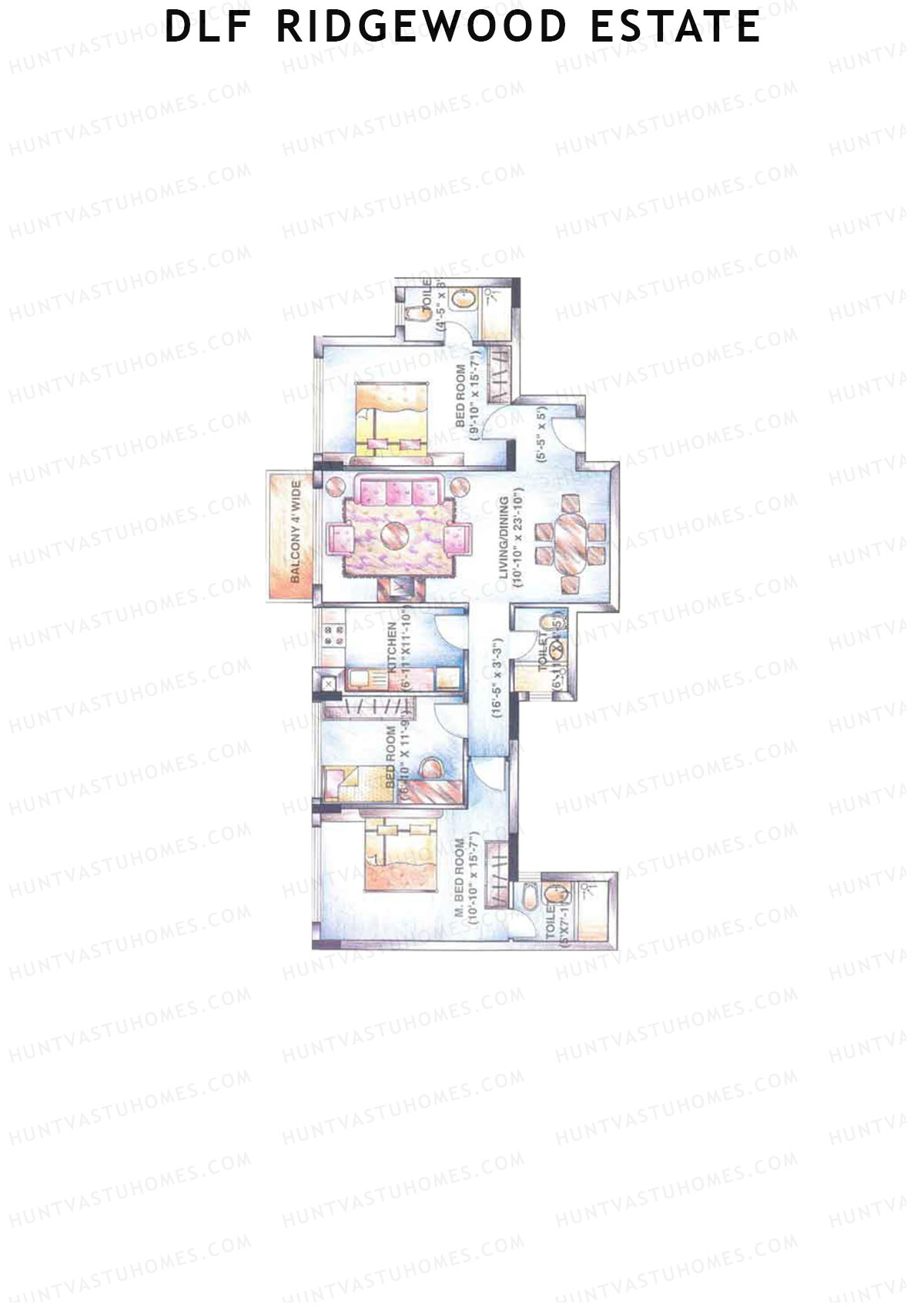 DLF Ridgewood Estate Tower E Unit 11 Floor Plan