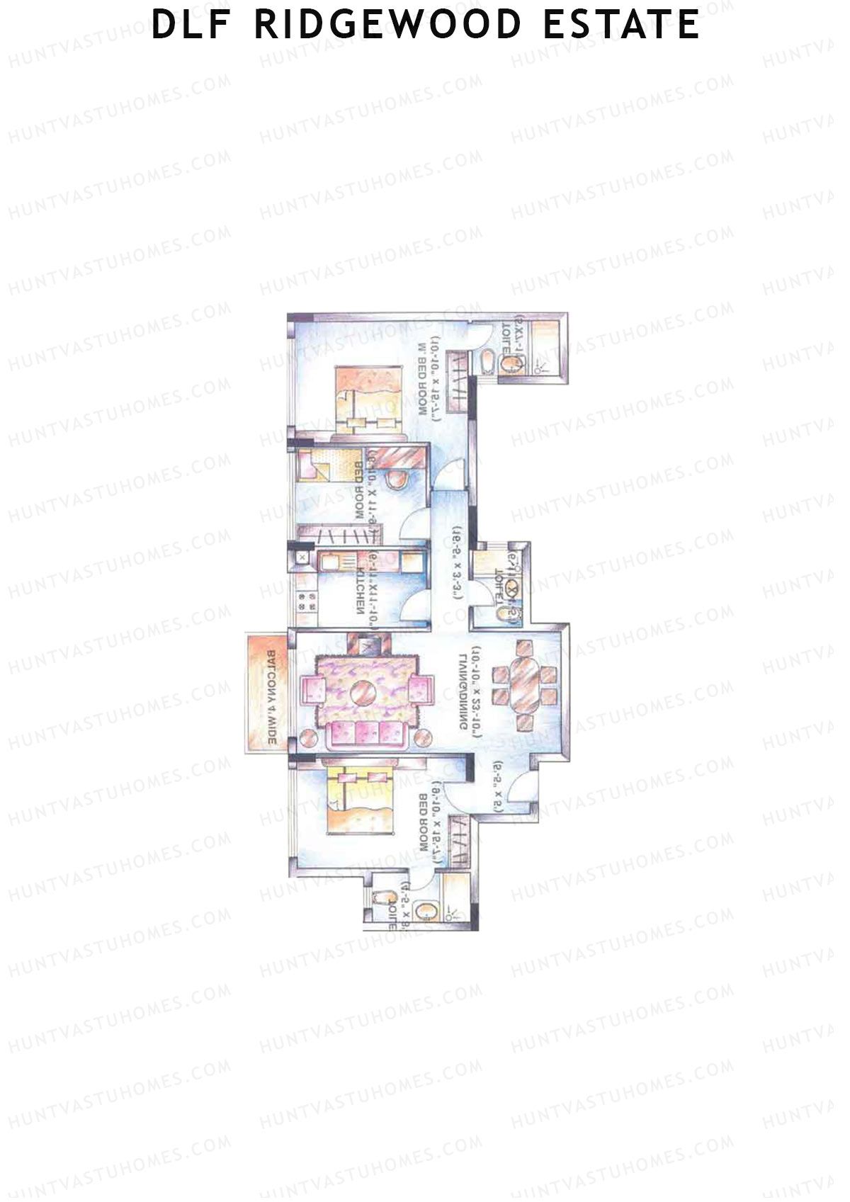 DLF Ridgewood Estate Tower E Unit 12 Floor Plan