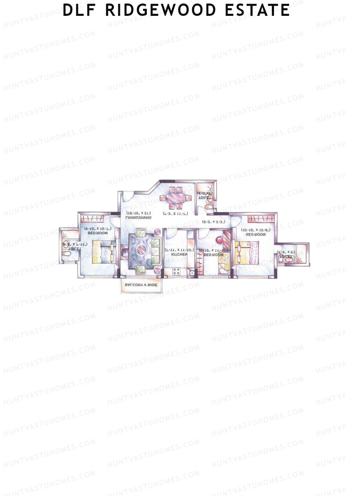 DLF Ridgewood Estate Tower E Unit 3 Floor Plan