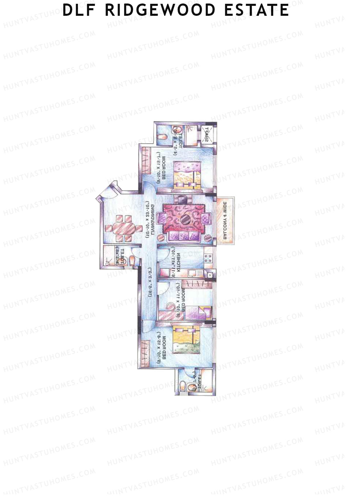 DLF Ridgewood Estate Tower E Unit 4 Floor Plan