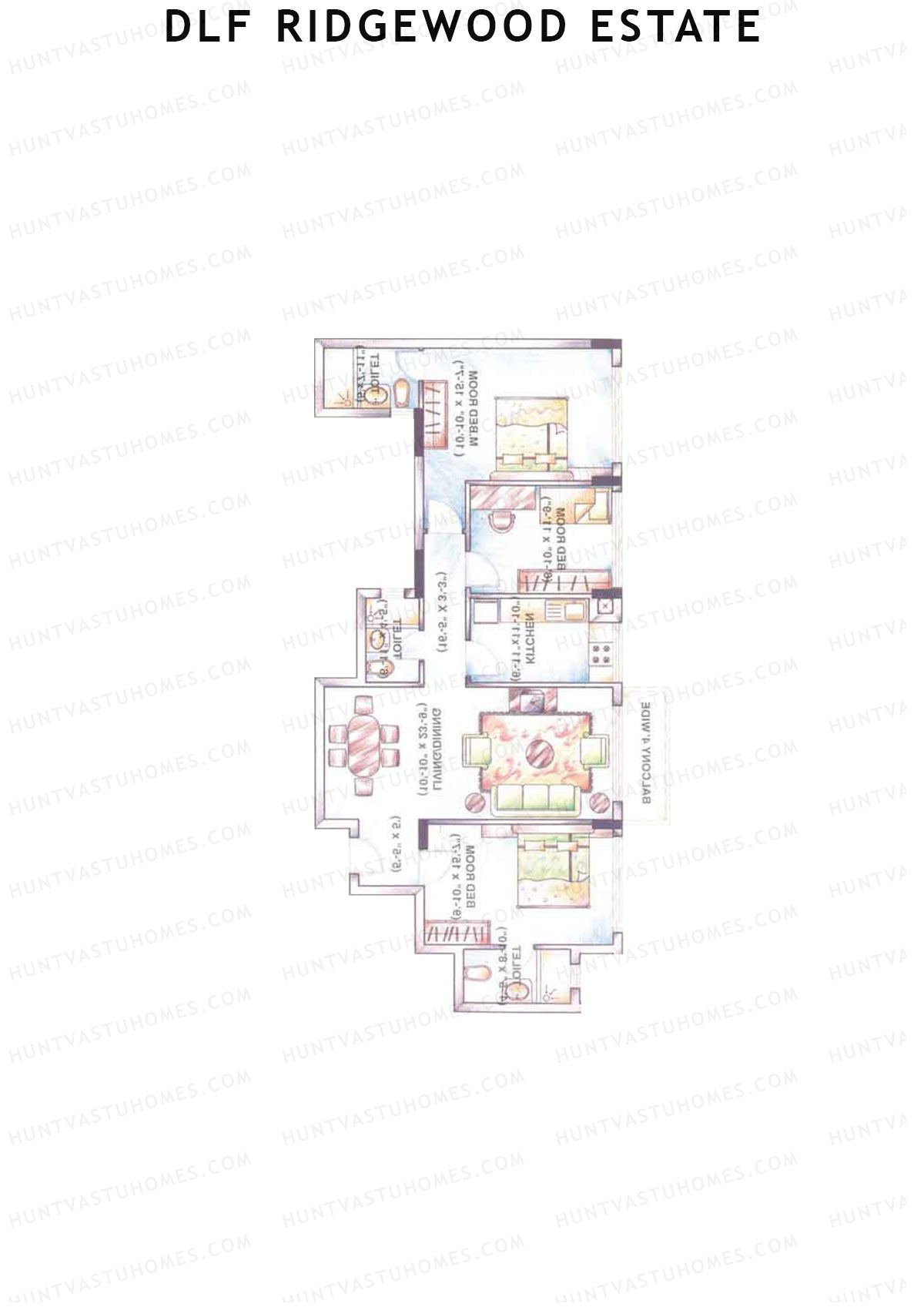 DLF Ridgewood Estate Tower E Unit 5 Floor Plan
