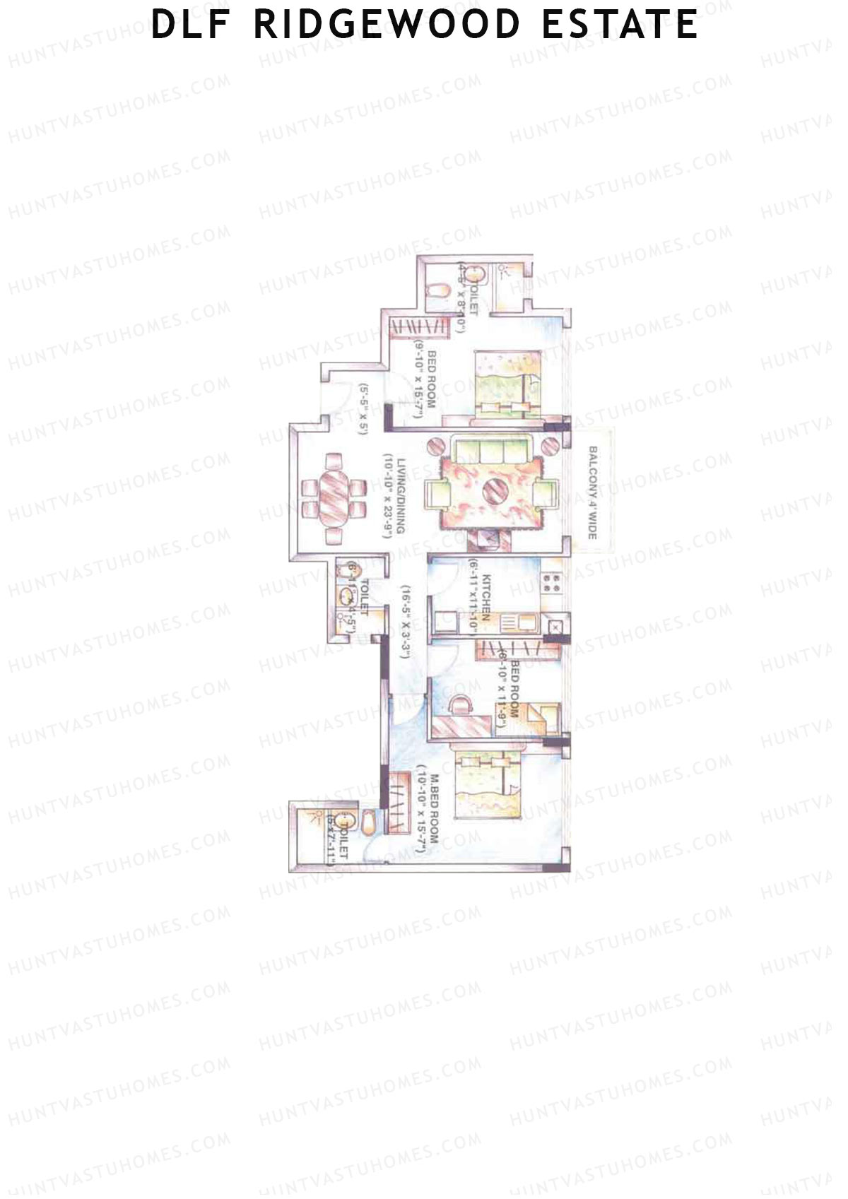 DLF Ridgewood Estate Tower E Unit 6 Floor Plan