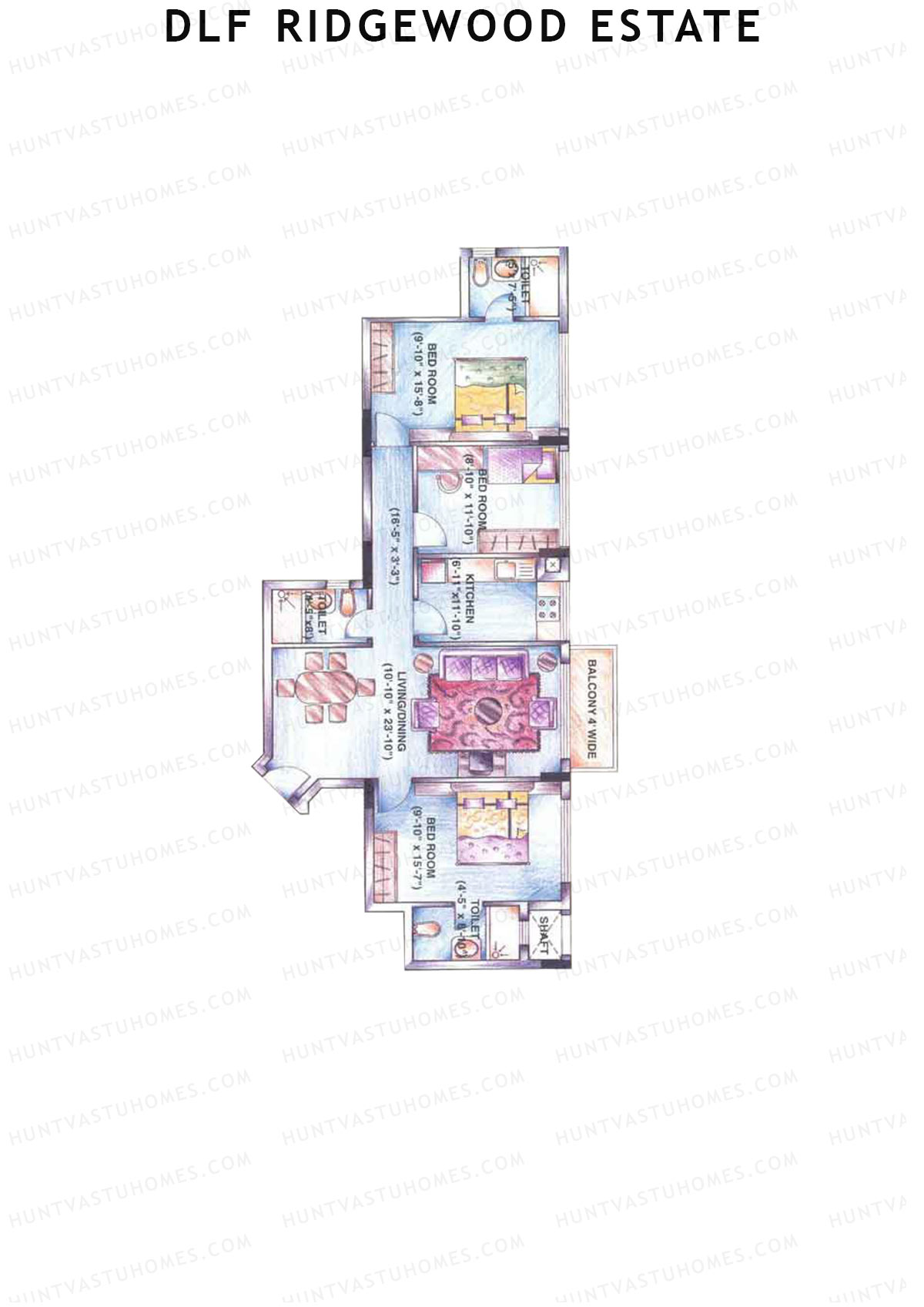 DLF Ridgewood Estate Tower E Unit 7 Floor Plan