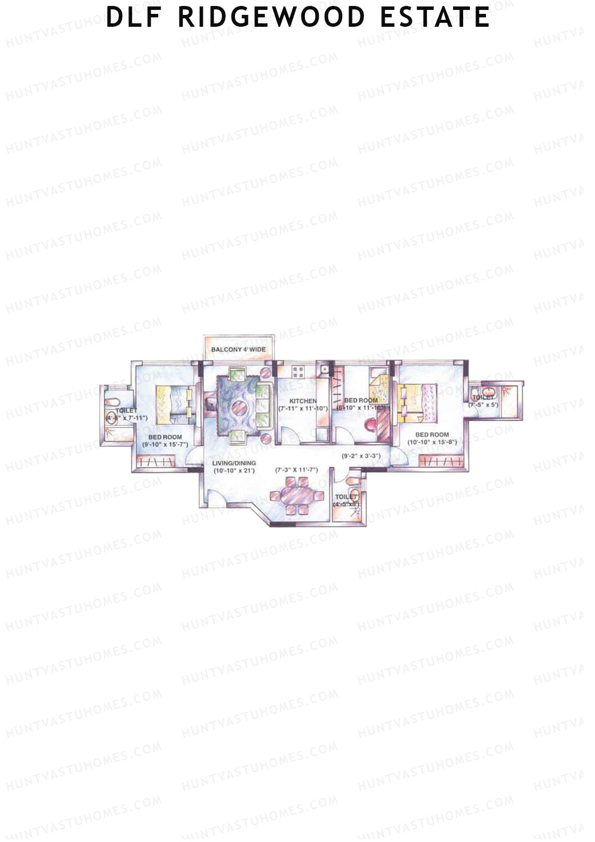 DLF Ridgewood Estate Tower E Unit 8 Floor Plan