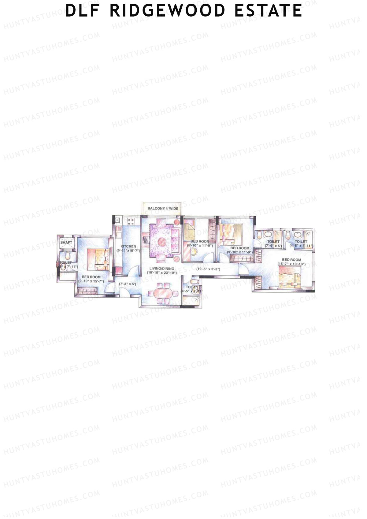 DLF Ridgewood Estate Tower F Unit 10 Floor Plan