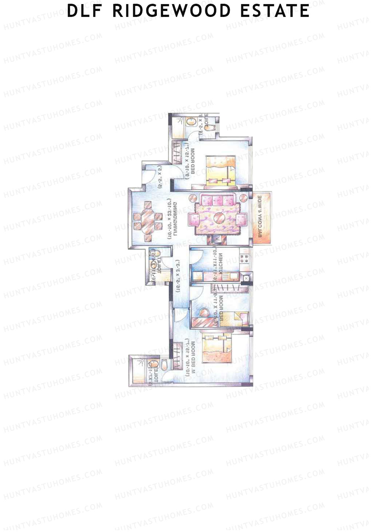 DLF Ridgewood Estate Tower F Unit 12 Floor Plan