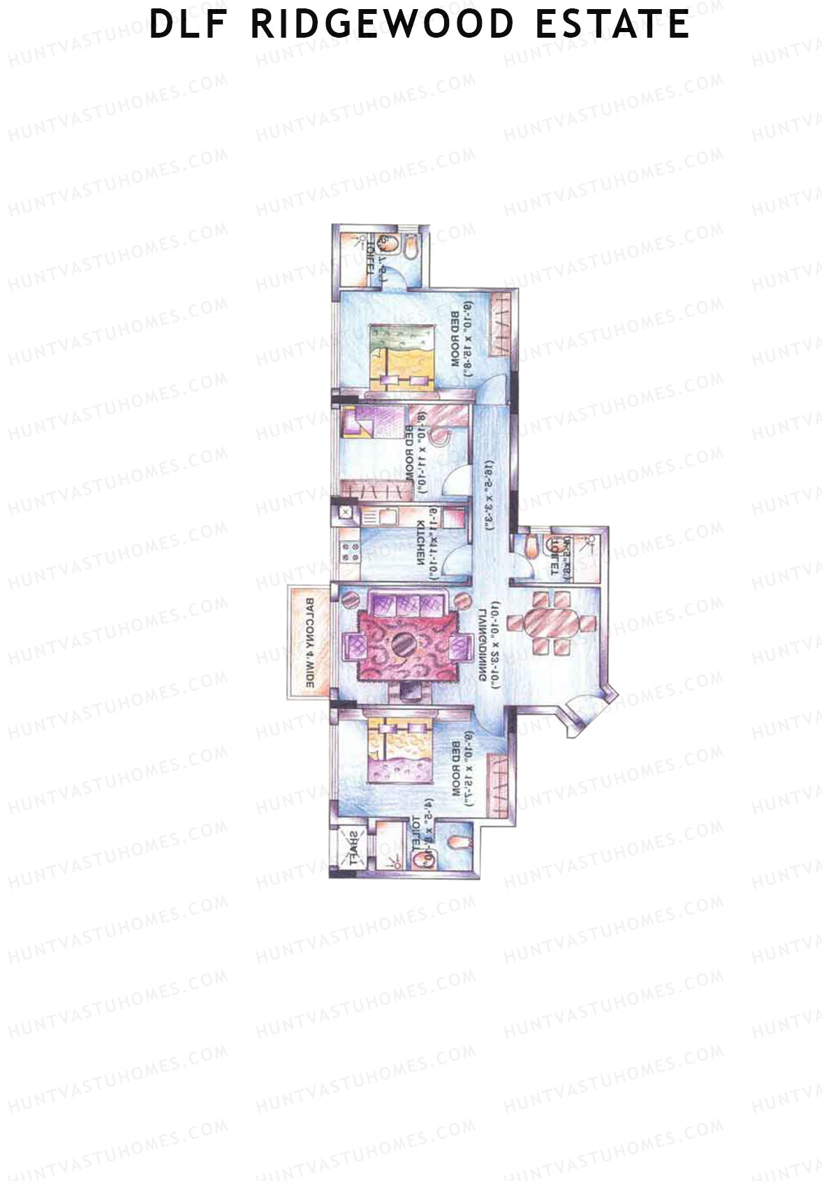 DLF Ridgewood Estate Tower F Unit 4 Floor Plan