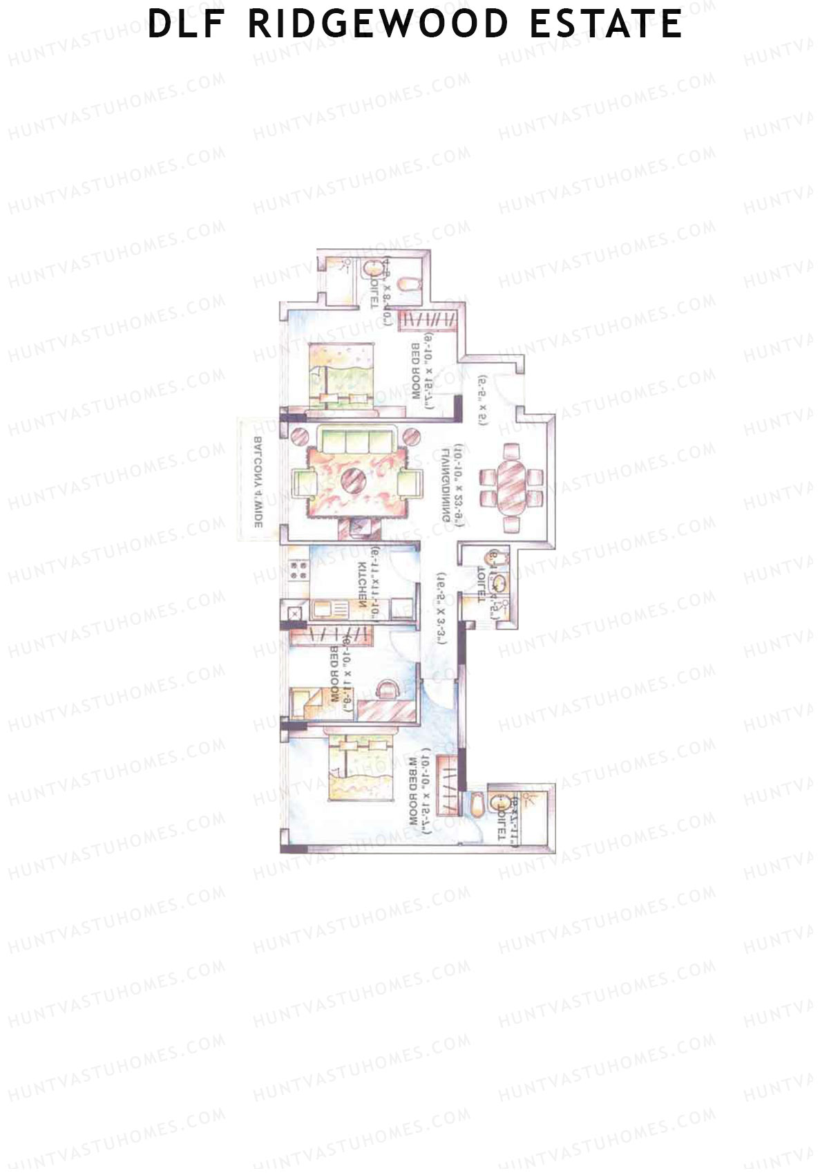 DLF Ridgewood Estate Tower F Unit 5 Floor Plan