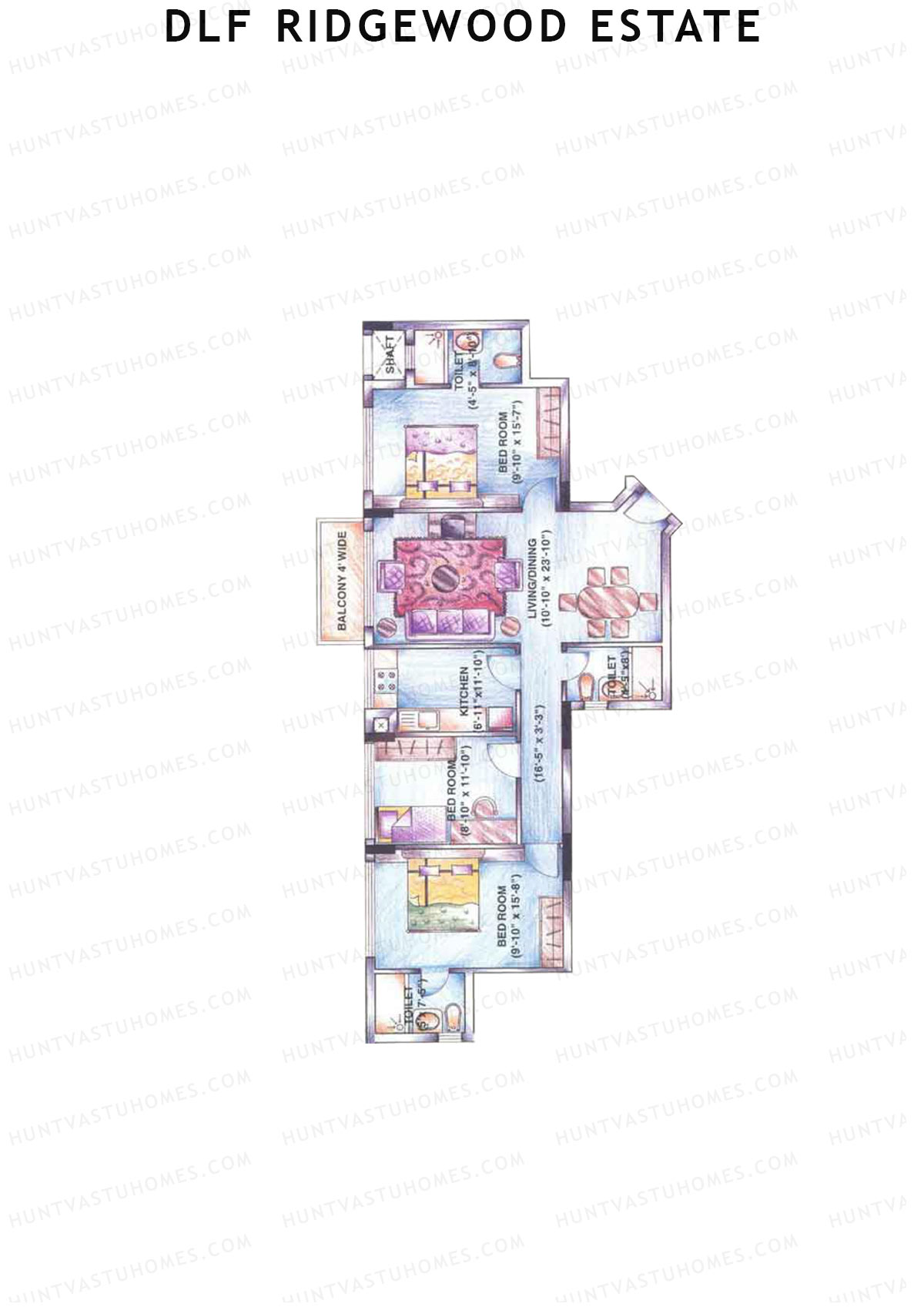 DLF Ridgewood Estate Tower F Unit 7 Floor Plan