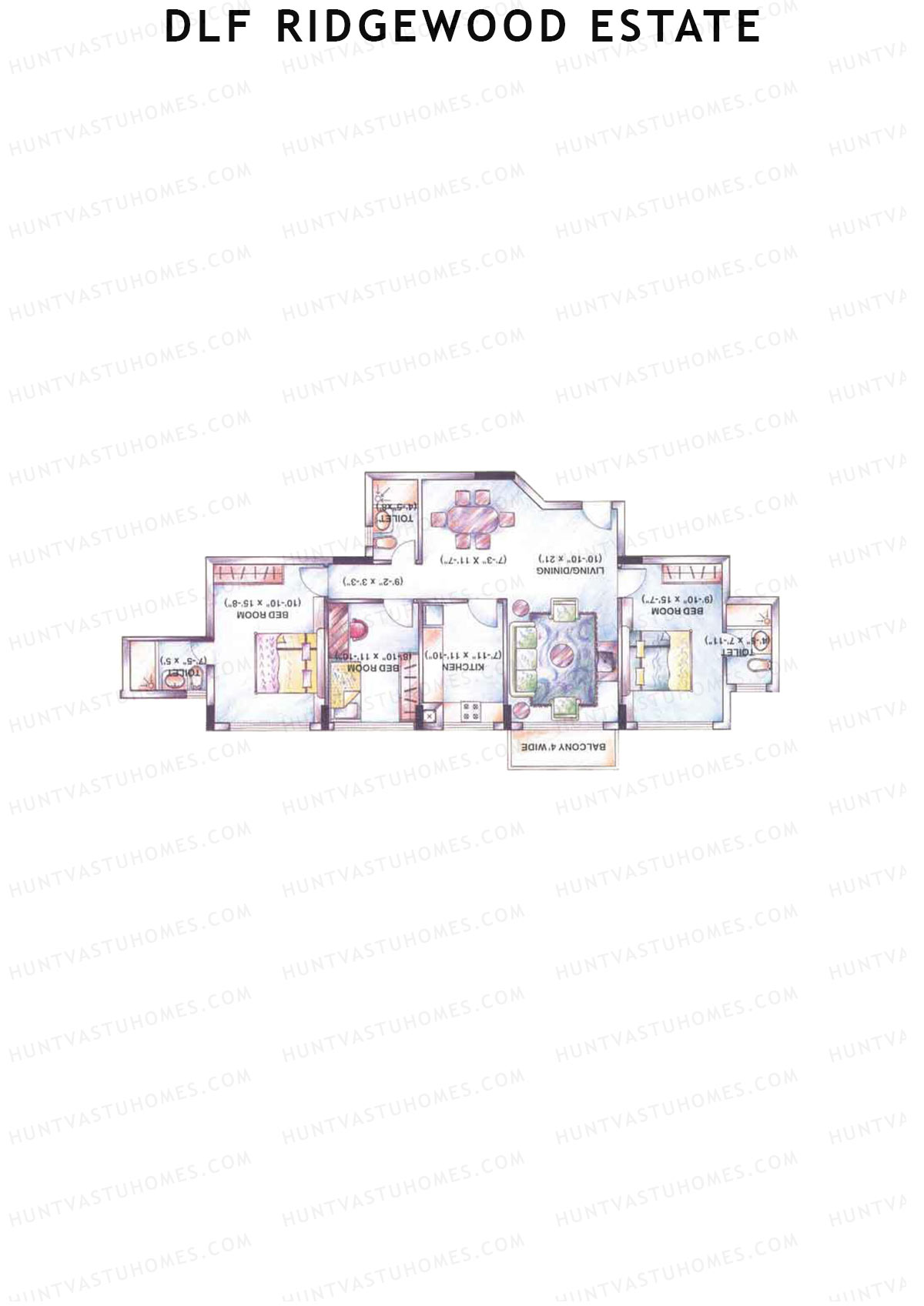 DLF Ridgewood Estate Tower F Unit 8 Floor Plan