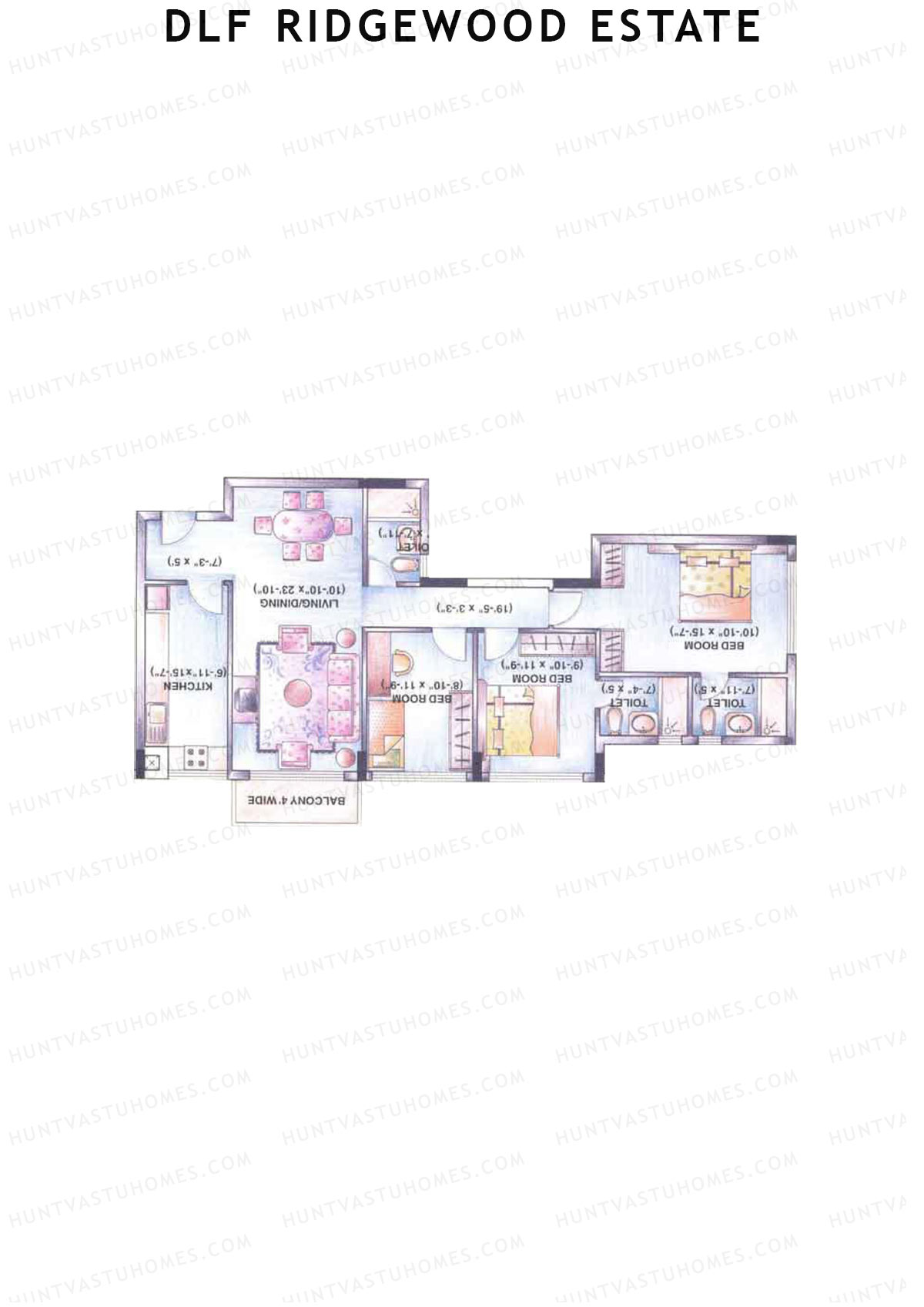 DLF Ridgewood Estate Tower F Unit 9 Floor Plan