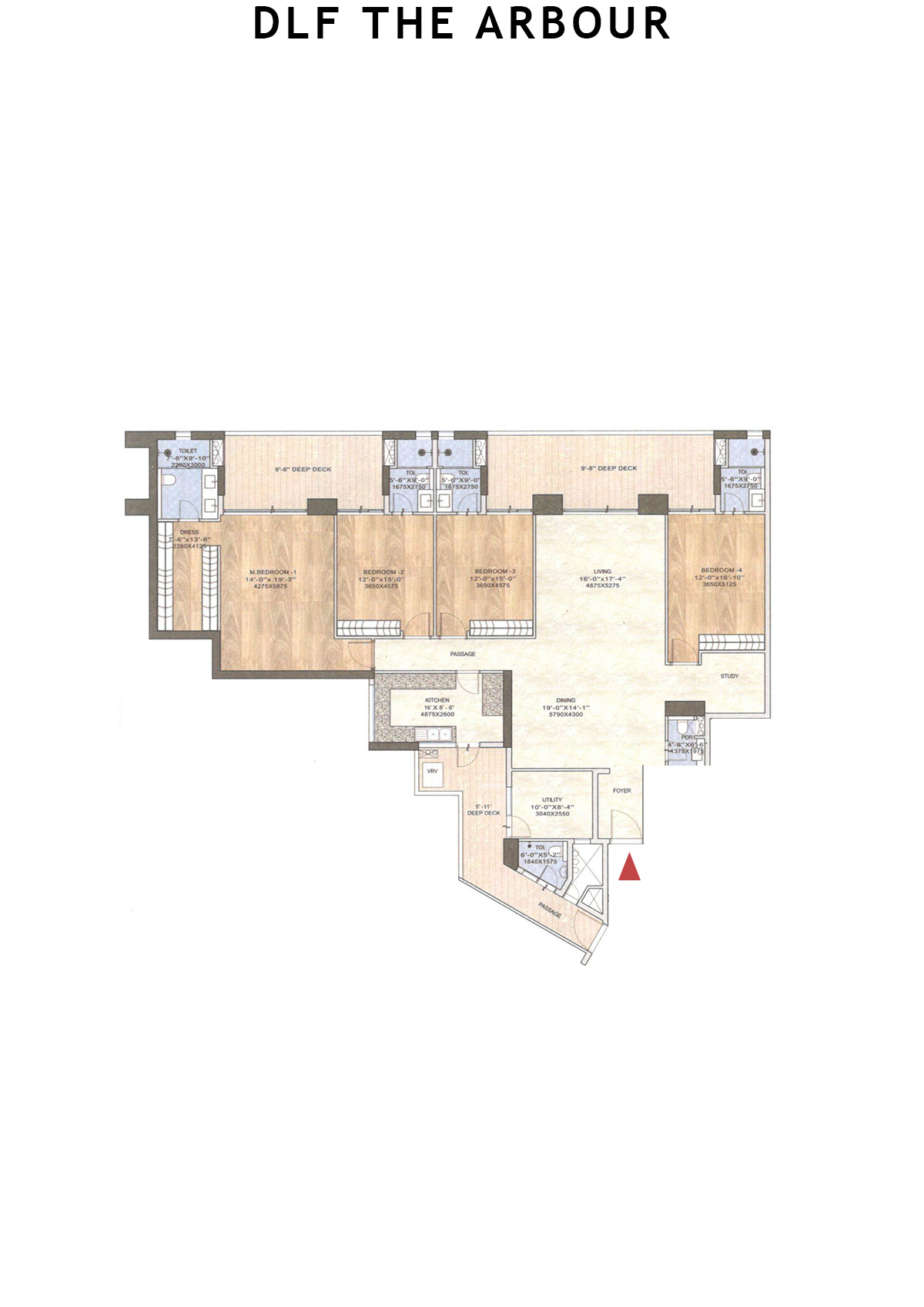 Dlf The Arbour Tower C Unit 1 Floor Plan