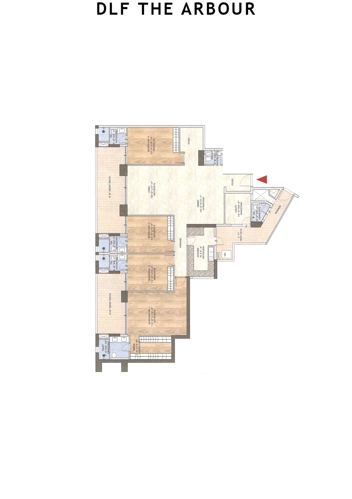 Dlf The Arbour Tower D Unit 1 Floor Plan