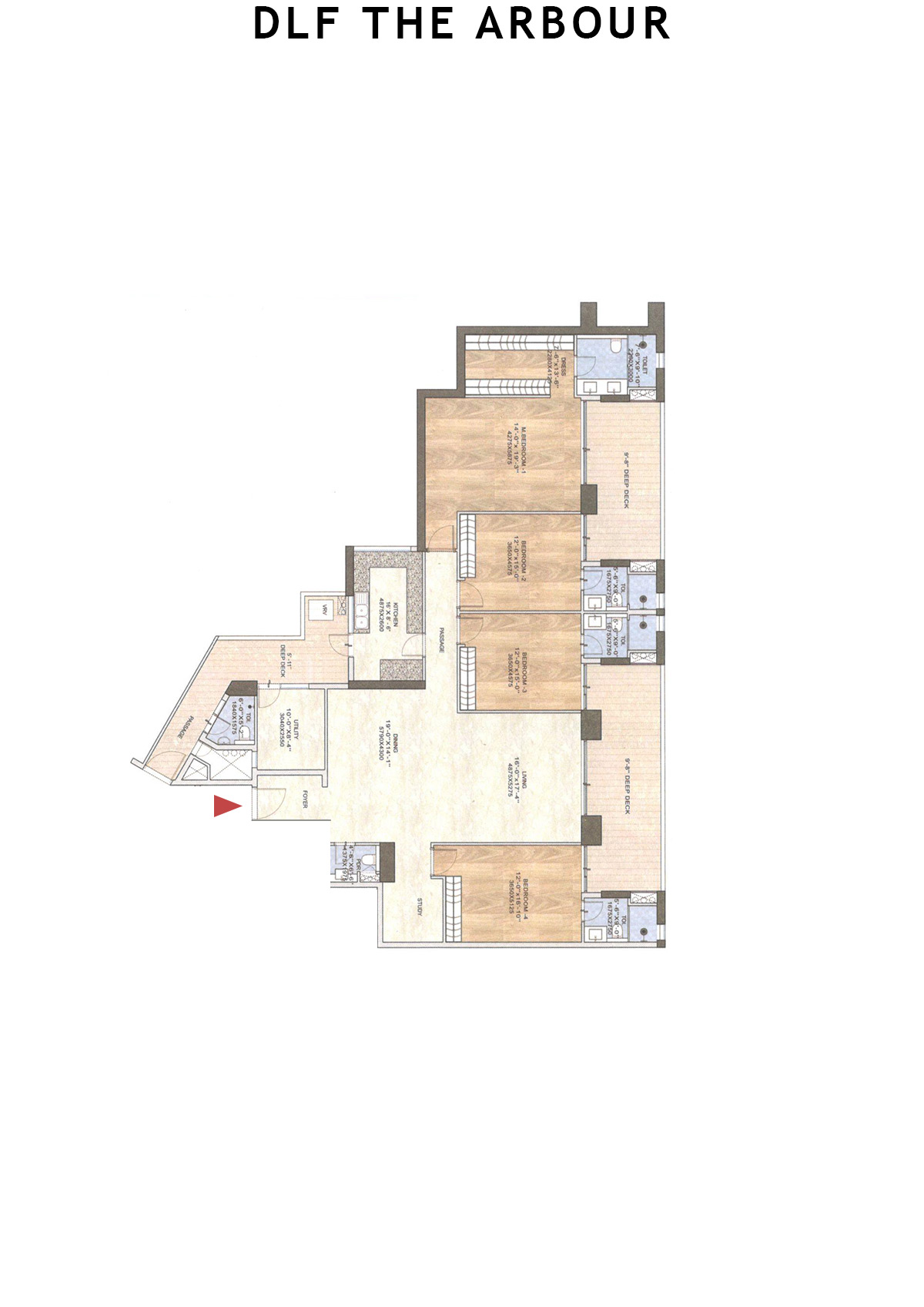 Dlf The Arbour Tower E Unit 3 Floor Plan
