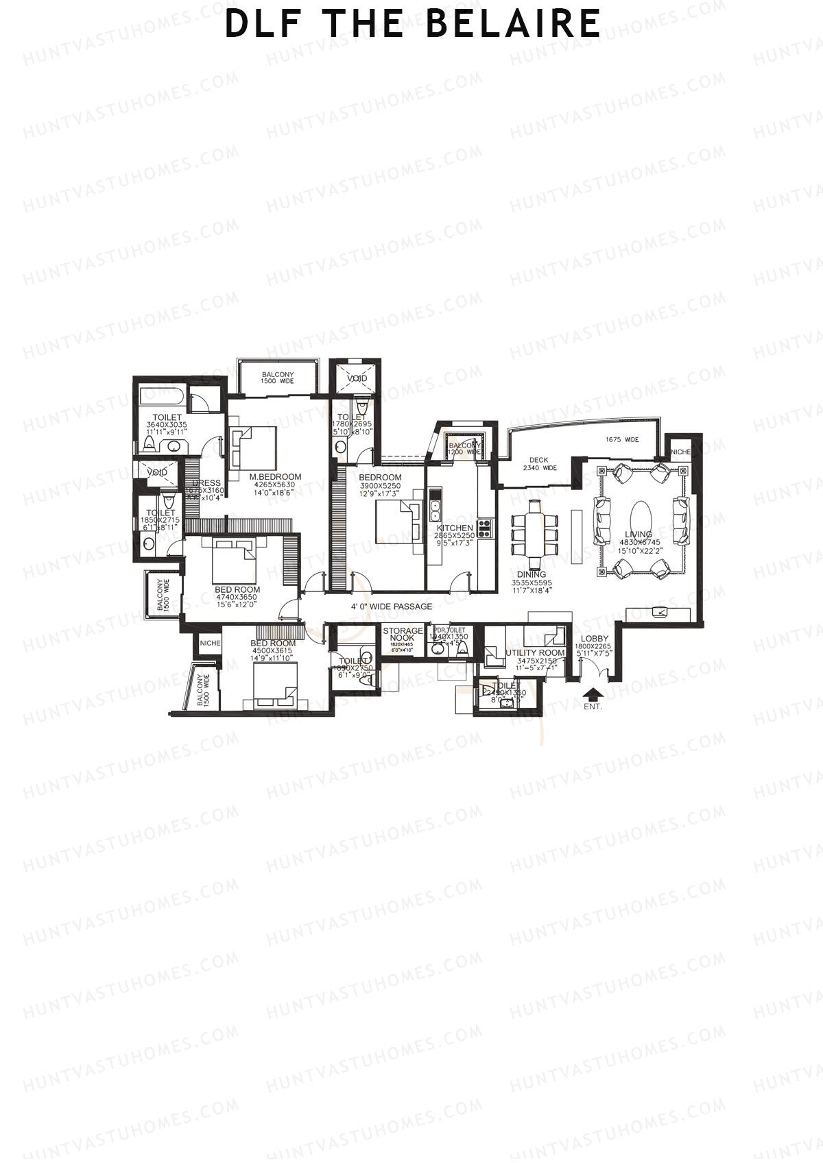 DLF The Belaire Tower A Unit 1 Floor Plan