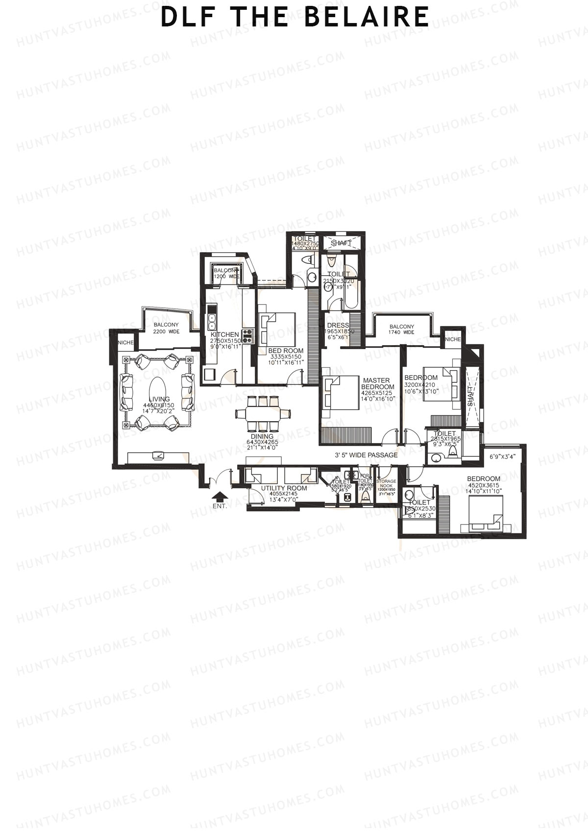 DLF The Belaire Tower A Unit 2 Floor Plan