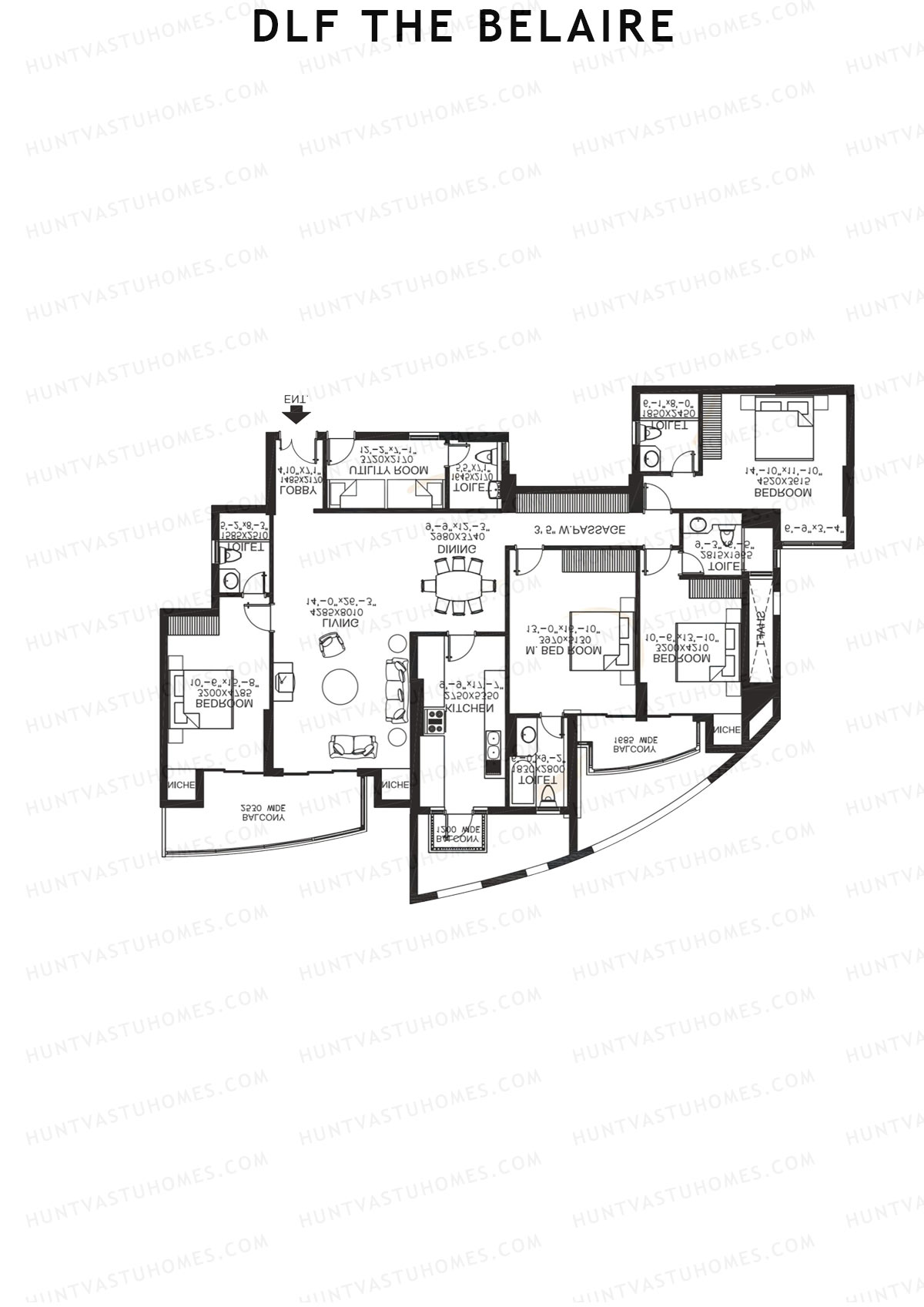 DLF The Belaire Tower B Unit 2 Floor Plan