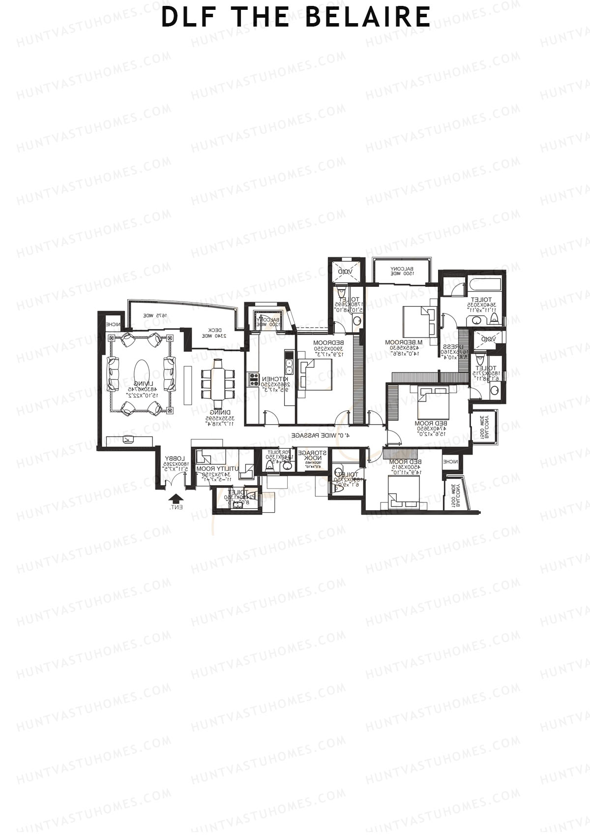 DLF The Belaire Tower C Unit 1 Floor Plan