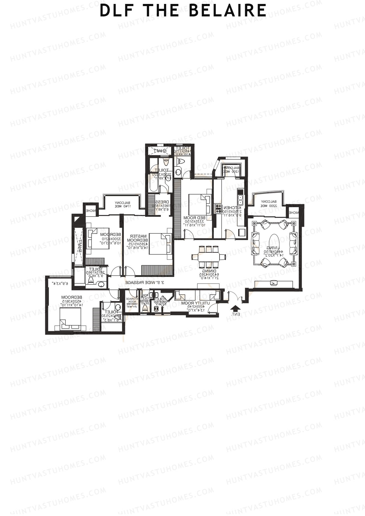 DLF The Belaire Tower C Unit 2 Floor Plan