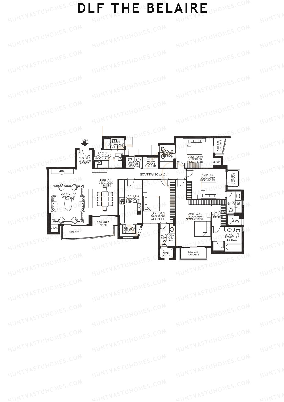 DLF The Belaire Tower C Unit 4 Floor Plan