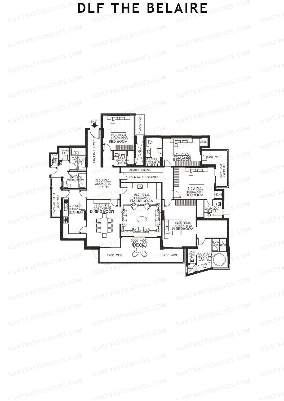 DLF The Belaire Tower D Unit 3 Floor Plan