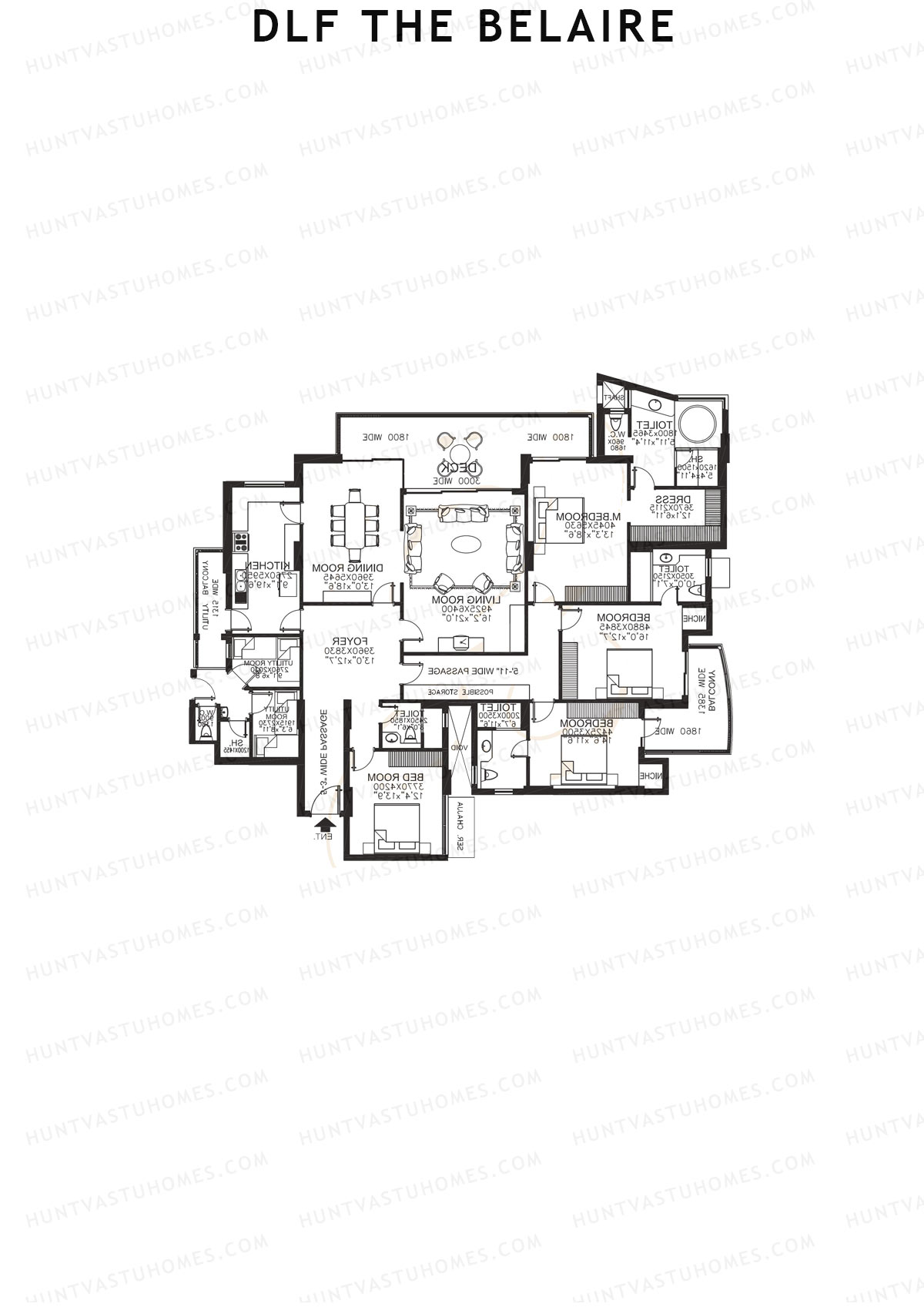 DLF The Belaire Tower E Unit 1 Floor Plan