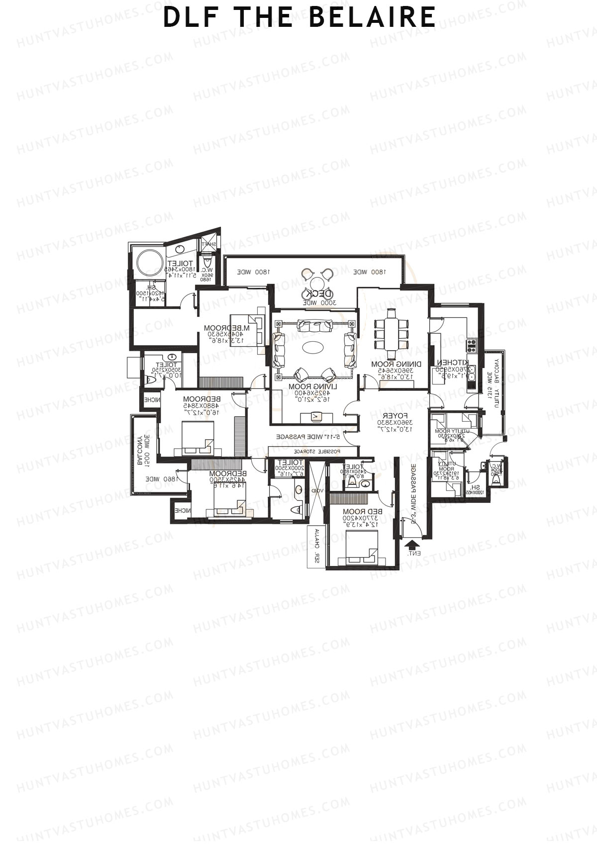 DLF The Belaire Tower E Unit 2 Floor Plan