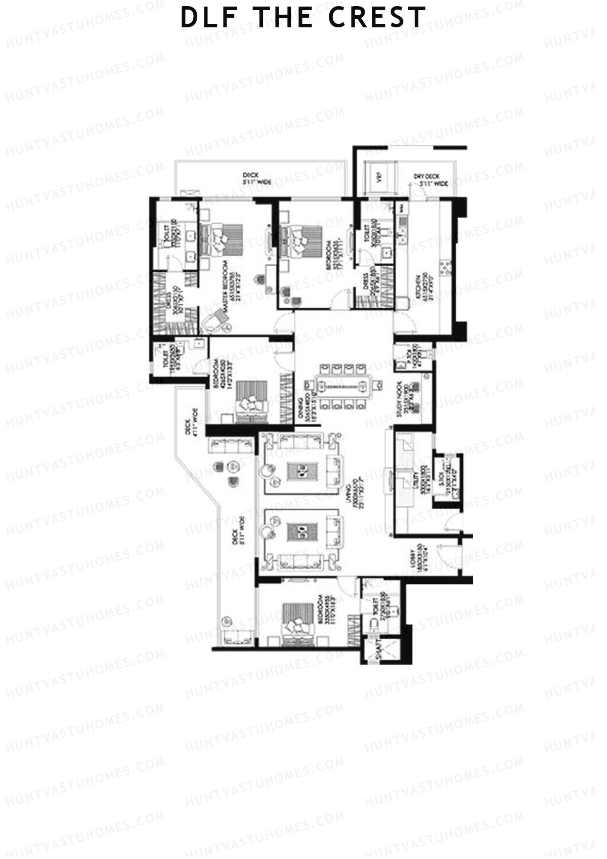 DLF The Crest Block C Unit 1 Floor Plan