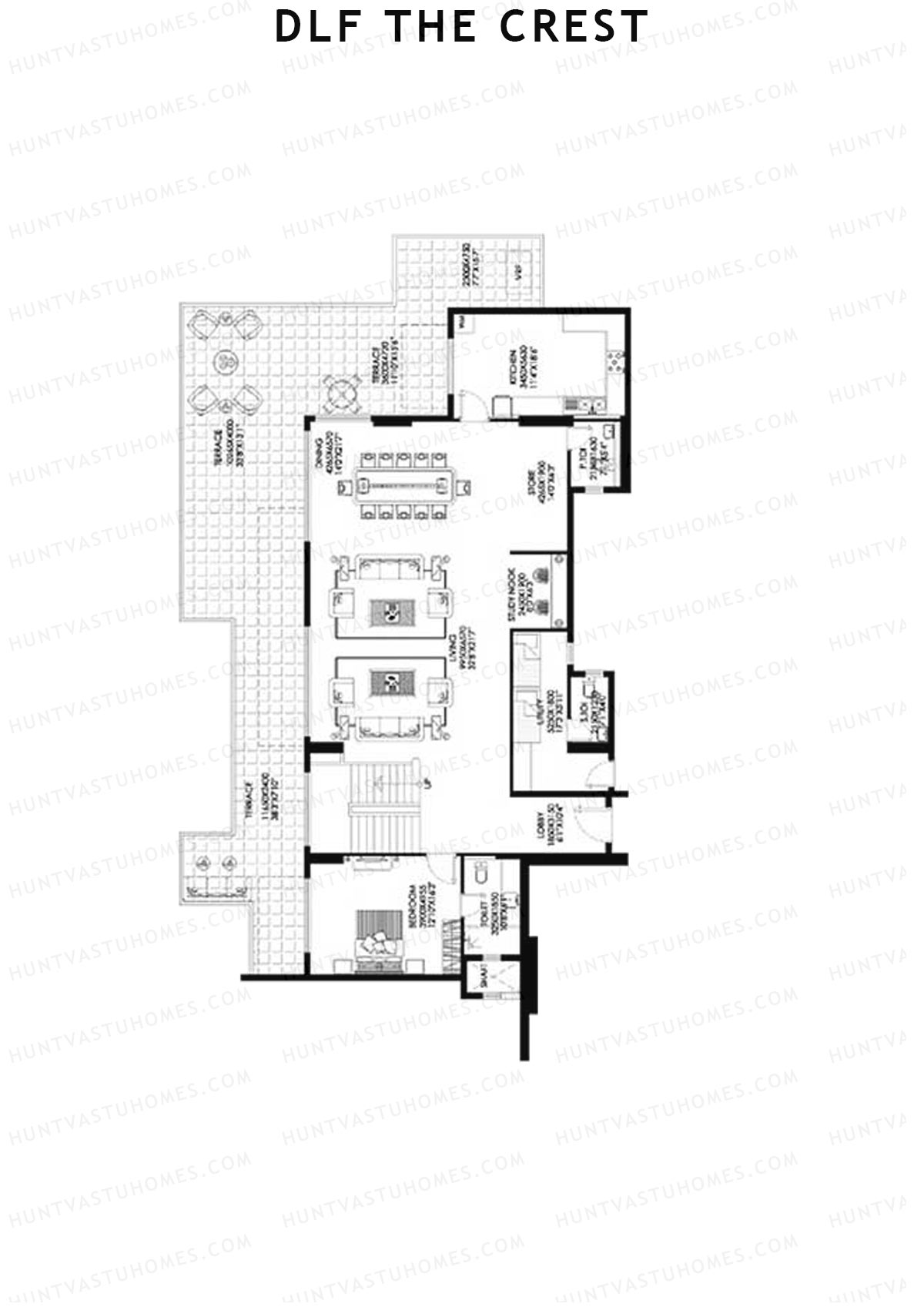 DLF The Crest Block C Unit 1 (Penthouse) Floor Plan