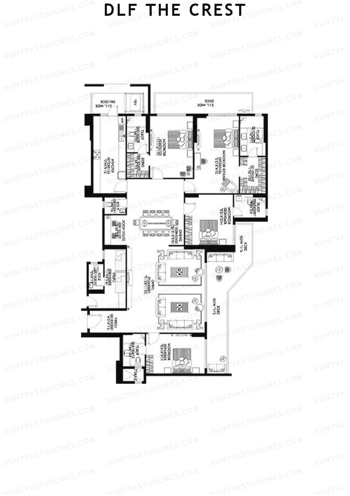 DLF The Crest Block C Unit 2 Floor Plan