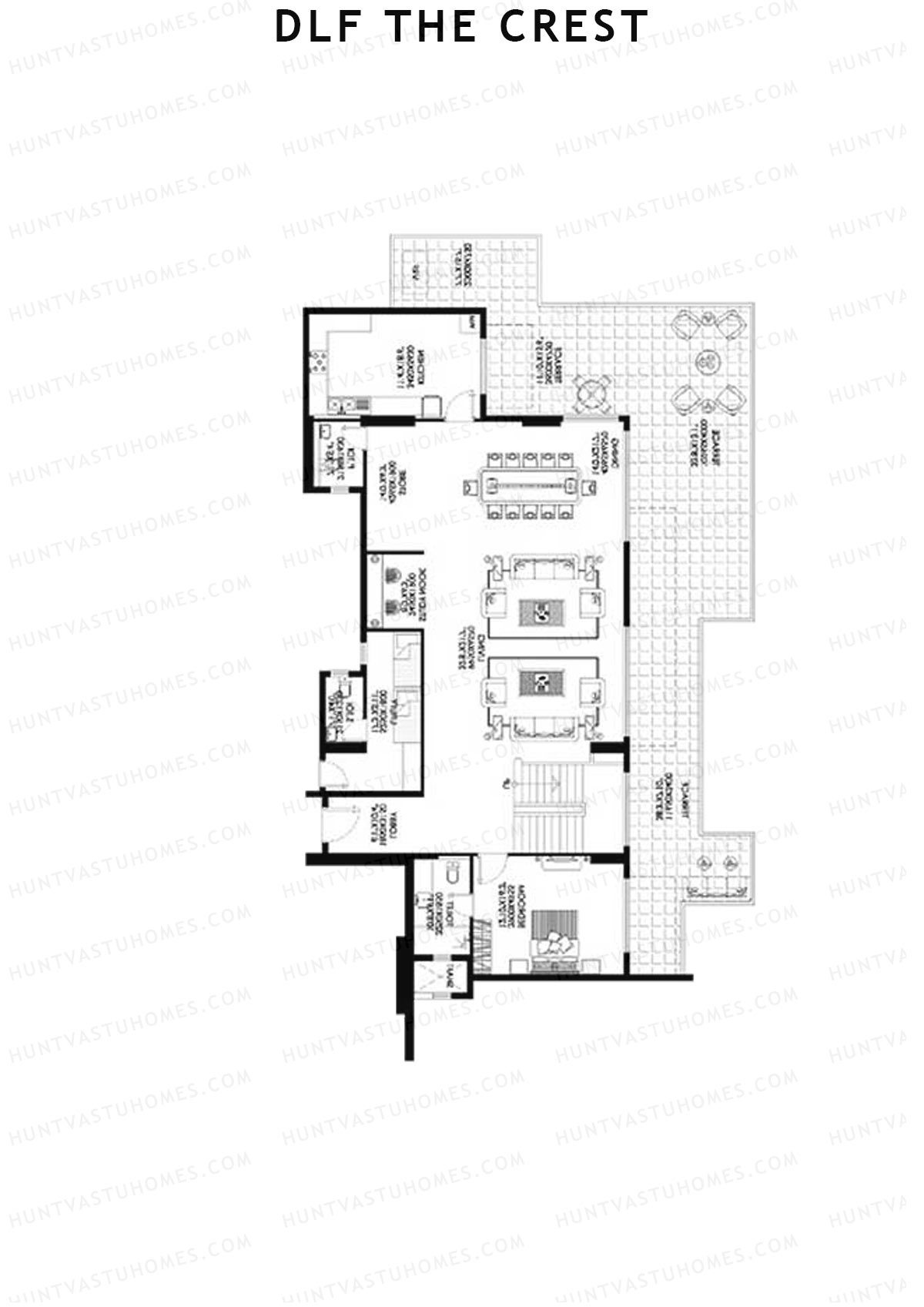 DLF The Crest Block C Unit 2 (Penthouse) Floor Plan