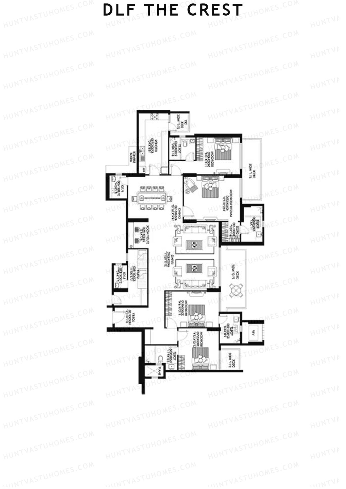 DLF The Crest Block C Unit 3 Floor Plan