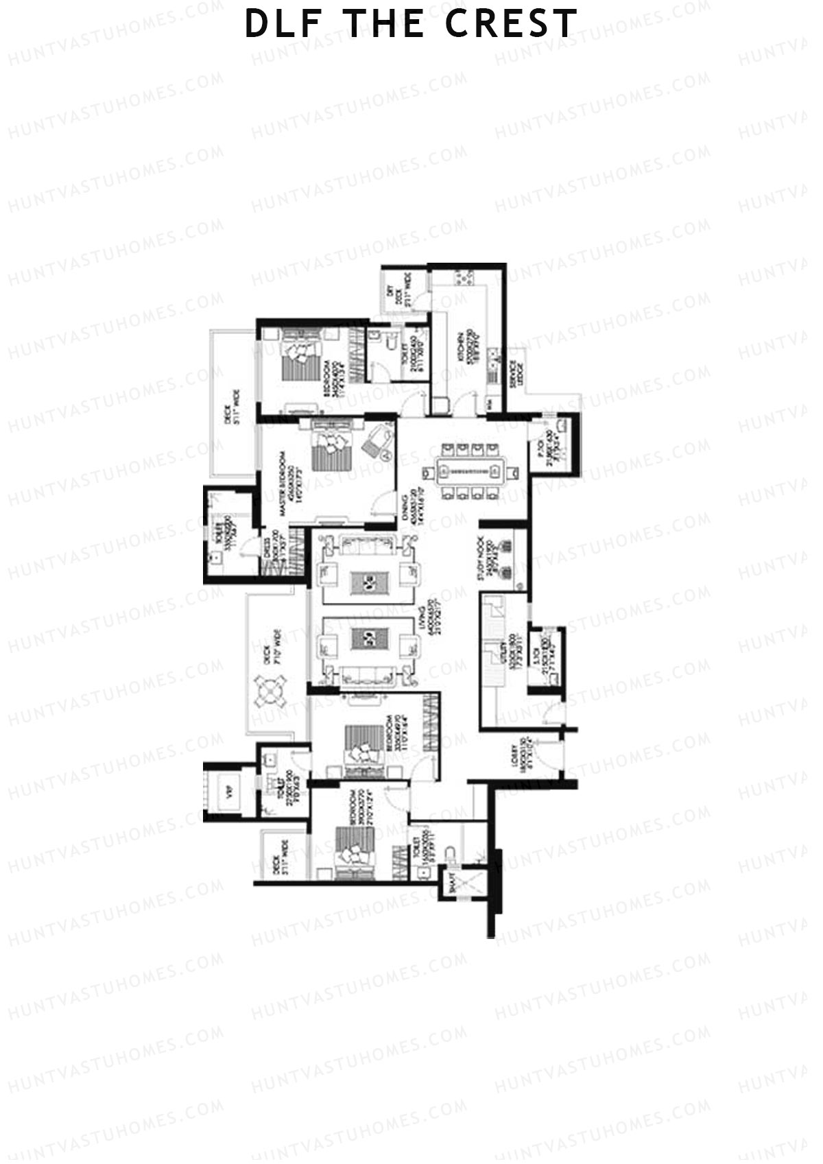 DLF The Crest Block C Unit 4 Floor Plan