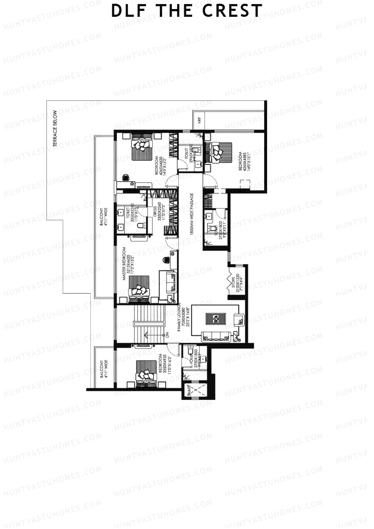 DLF The Crest Block C Unit 4 (Penthouse) Floor Plan